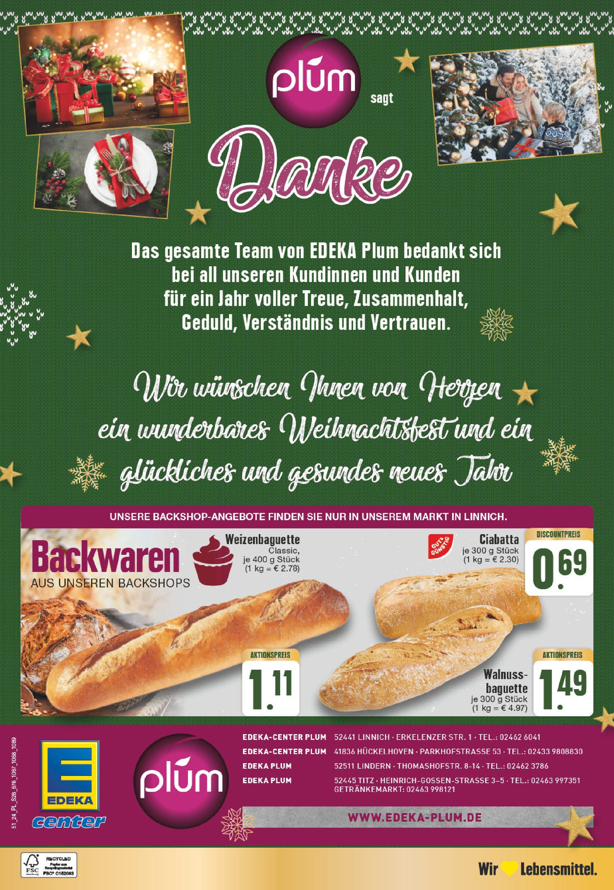 Edeka - EDEKA: Wochenangebote (ab 15.12.2024) » Angebote Online | Seite: 28 | Produkte: Baguette