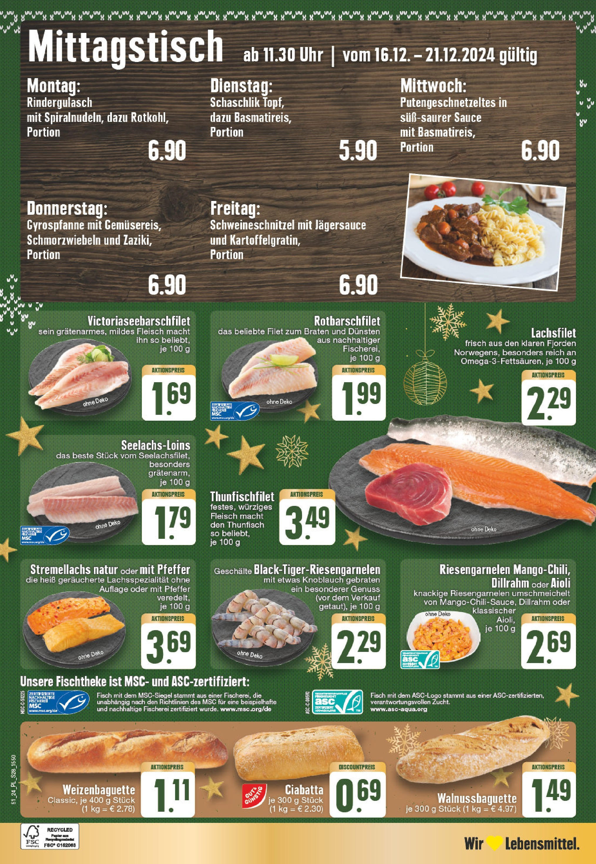 Edeka - E center: Wochenangebote (ab 15.12.2024) » Angebote Online | Seite: 28 | Produkte: Rindergulasch, Thunfisch, Fisch, Pfeffer