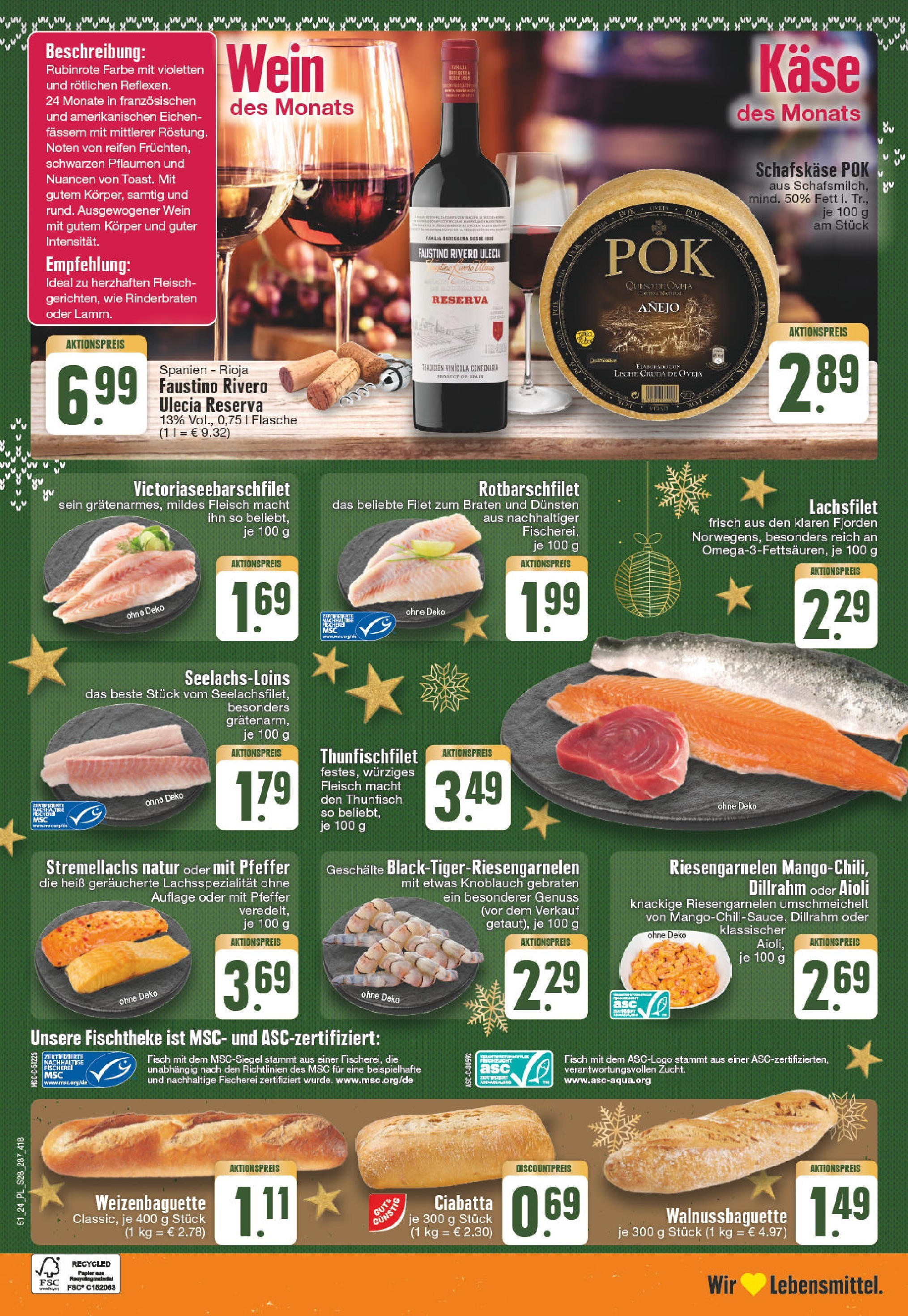 Edeka - E center: Wochenangebote (ab 15.12.2024) » Angebote Online | Seite: 28 | Produkte: Pflaumen, Käse, Fisch, Fleisch