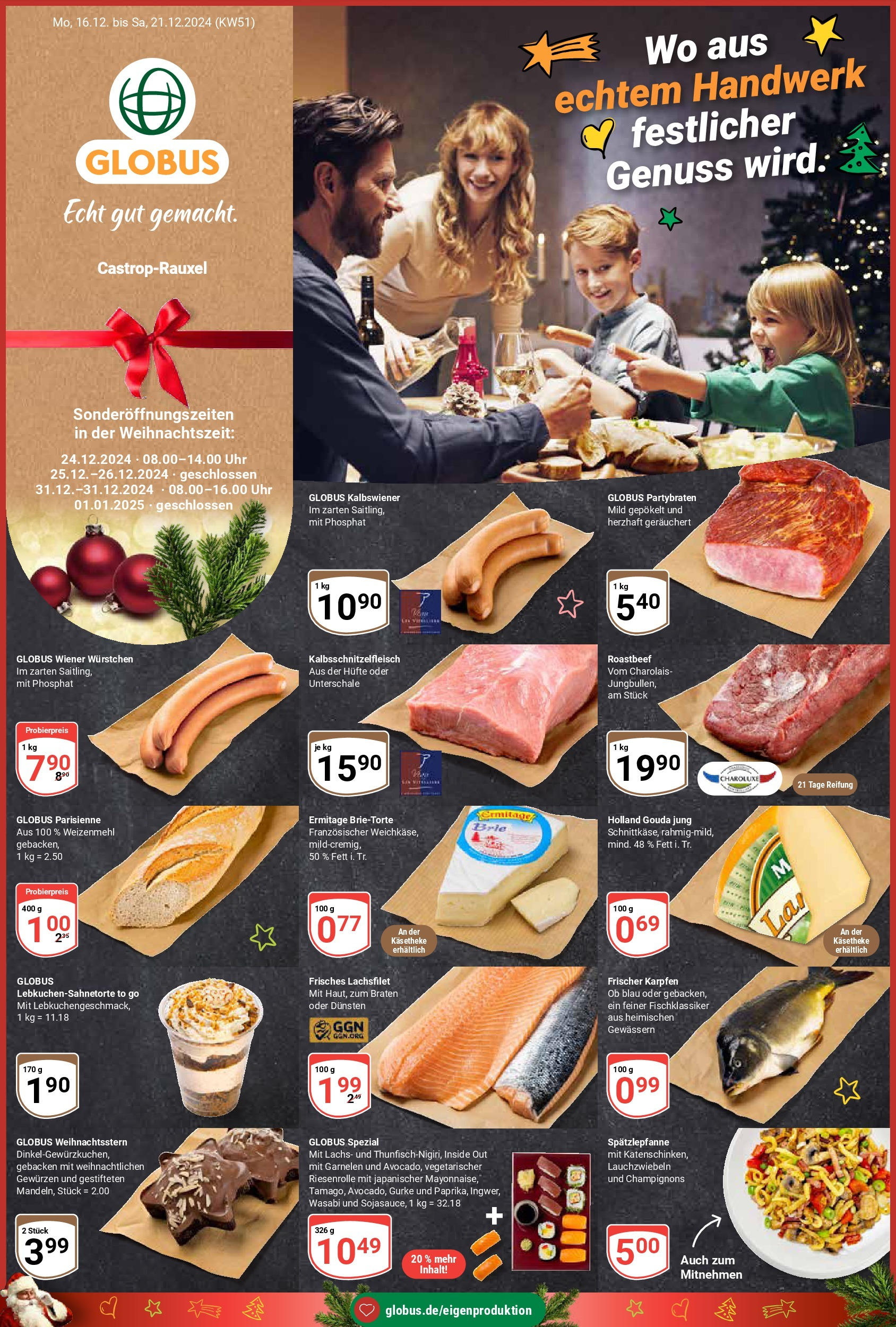 Globus - Globus: Wochenangebote (ab 15.12.2024) » Angebote online | Seite: 1 | Produkte: Wiener wurstchen, Gouda, Weizenmehl, Roastbeef