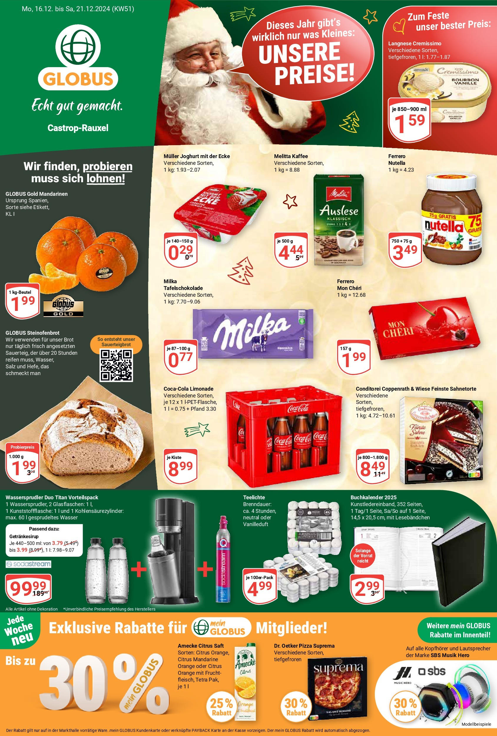 Globus - Globus: Wochenangebote (ab 15.12.2024) » Angebote online | Seite: 7 | Produkte: Coca cola, Limonade, Nutella, Sahne