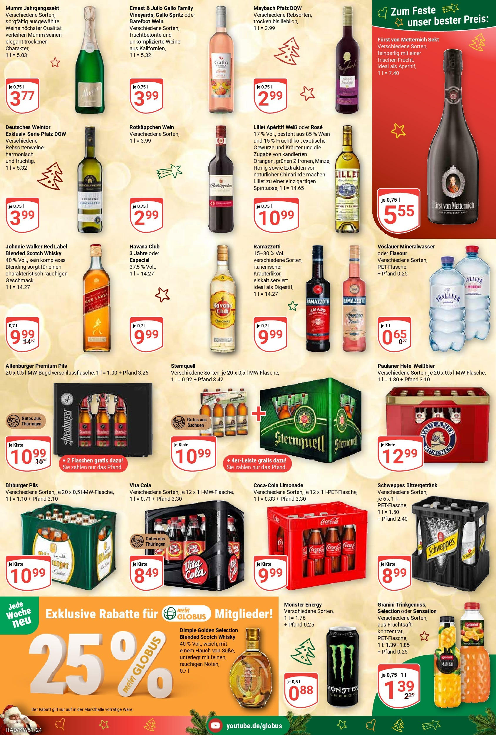 Globus - Globus: Wochenangebote (ab 15.12.2024) » Angebote online | Seite: 9 | Produkte: Cola, Schweppes, Vita cola, Fruchtsaft