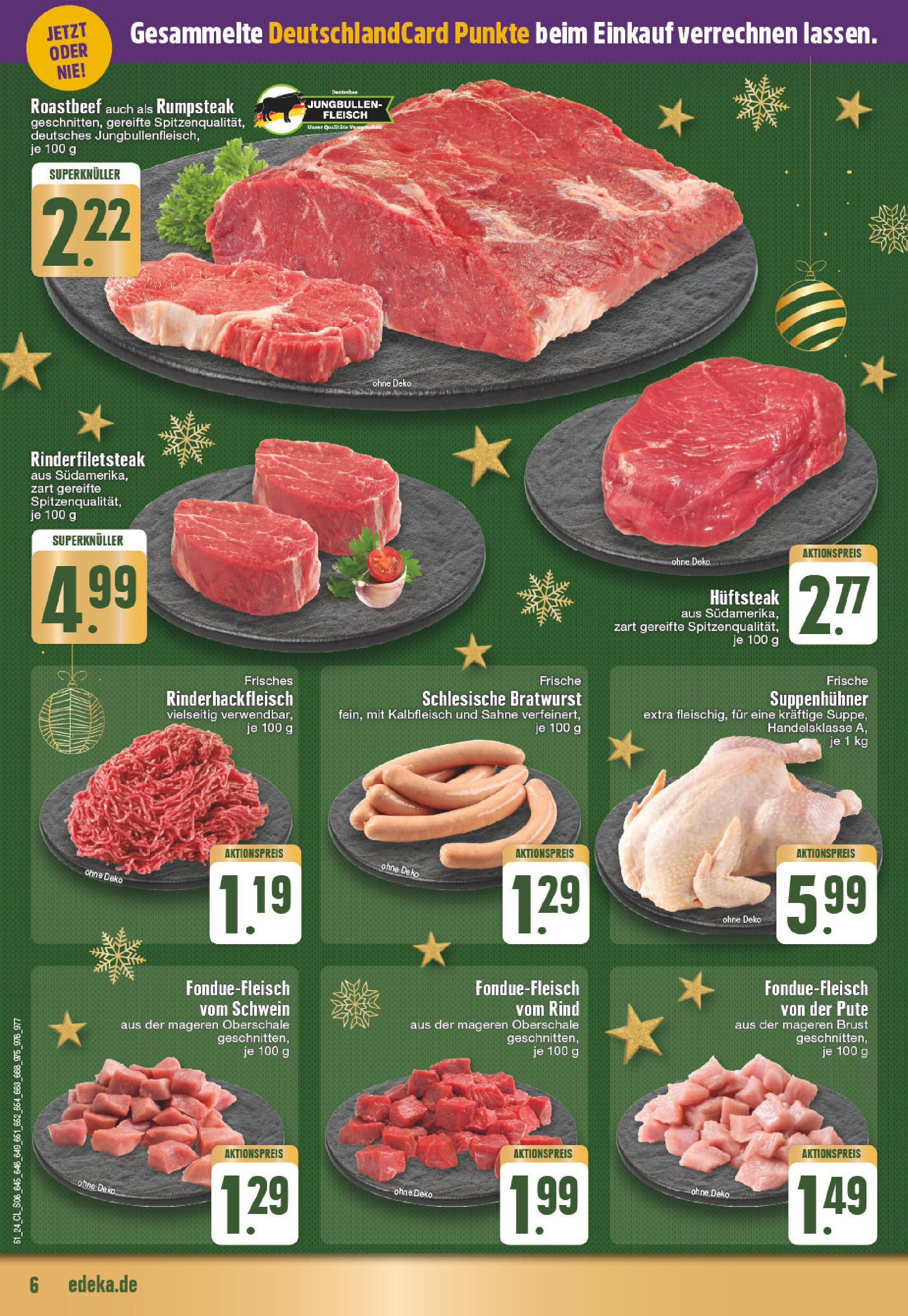 Edeka - EDEKA: Wochenangebote (ab 15.12.2024) » Angebote Online | Seite: 6 | Produkte: Rumpsteak, Pute, Sahne, Fleisch