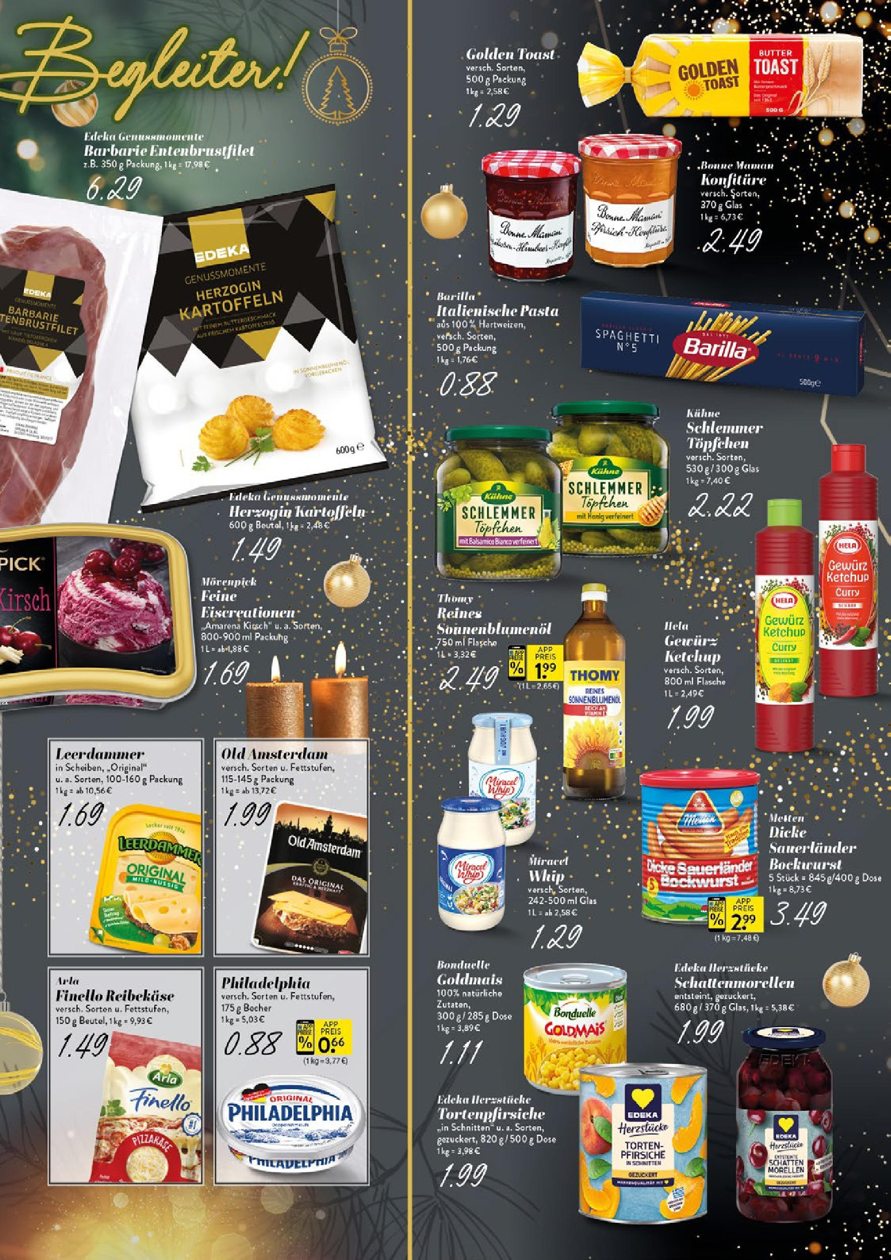 Edeka - E center: Wochenangebote (ab 15.12.2024) » Angebote Online | Seite: 15 | Produkte: Dicke sauerlander bockwurst, Sonnenblumenol, Ketchup, Bonne maman