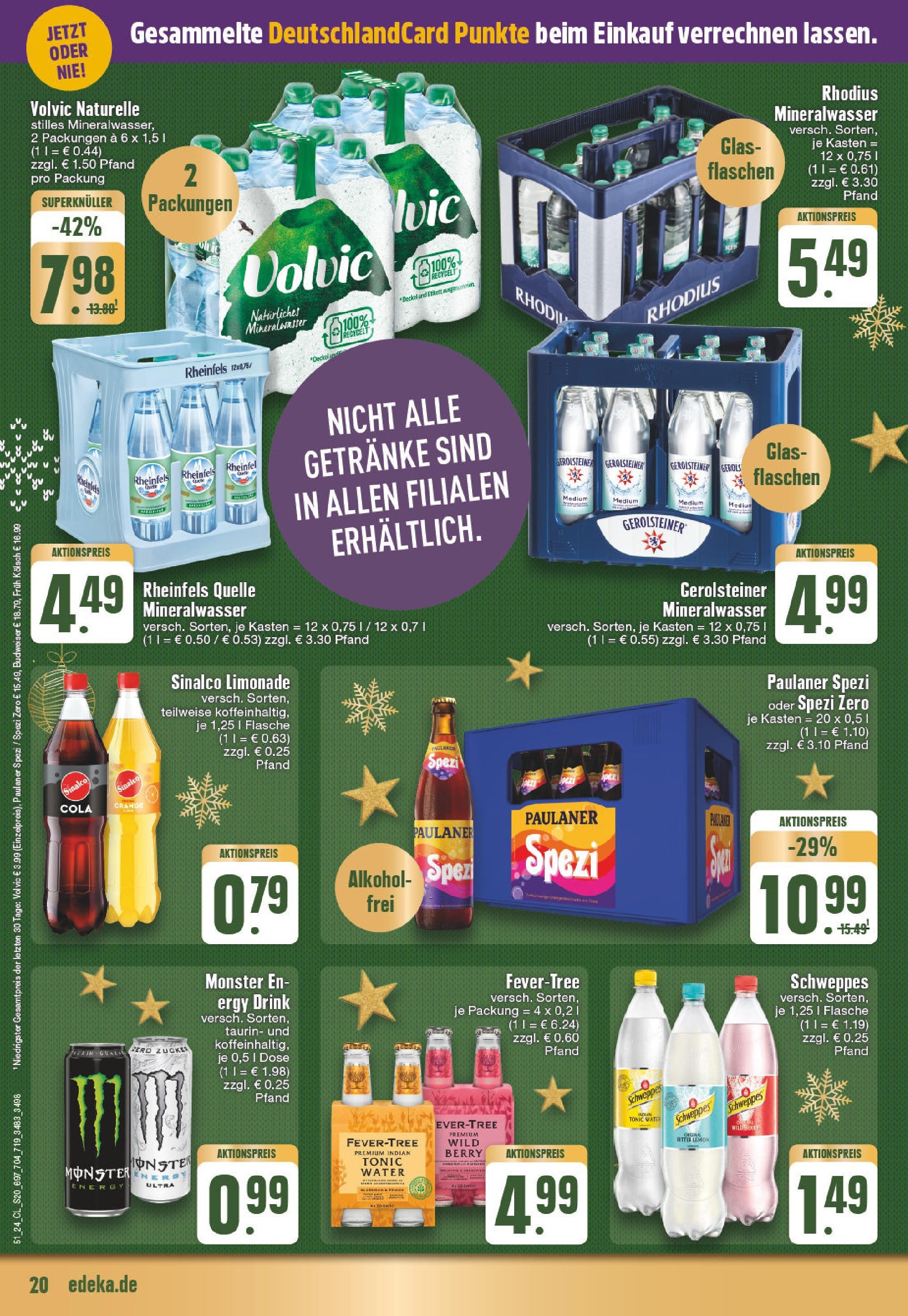 Edeka - EDEKA: Wochenangebote (ab 15.12.2024) » Angebote Online | Seite: 20 | Produkte: Sinalco, Limonade, Zucker, Gerolsteiner