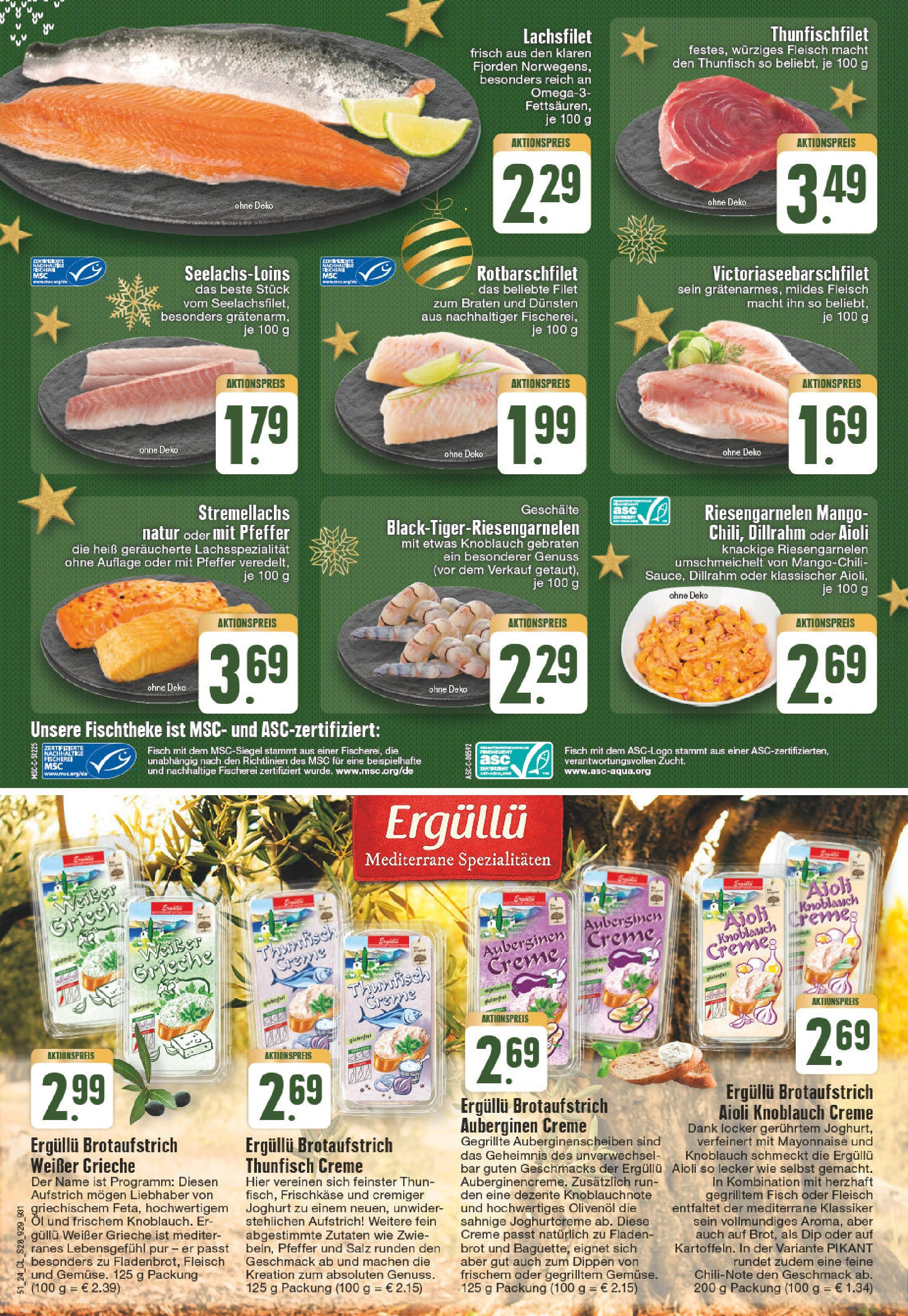 Edeka - E center: Wochenangebote (ab 15.12.2024) » Angebote Online | Seite: 28 | Produkte: Joghurt, Thunfisch, Mayonnaise, Fleisch