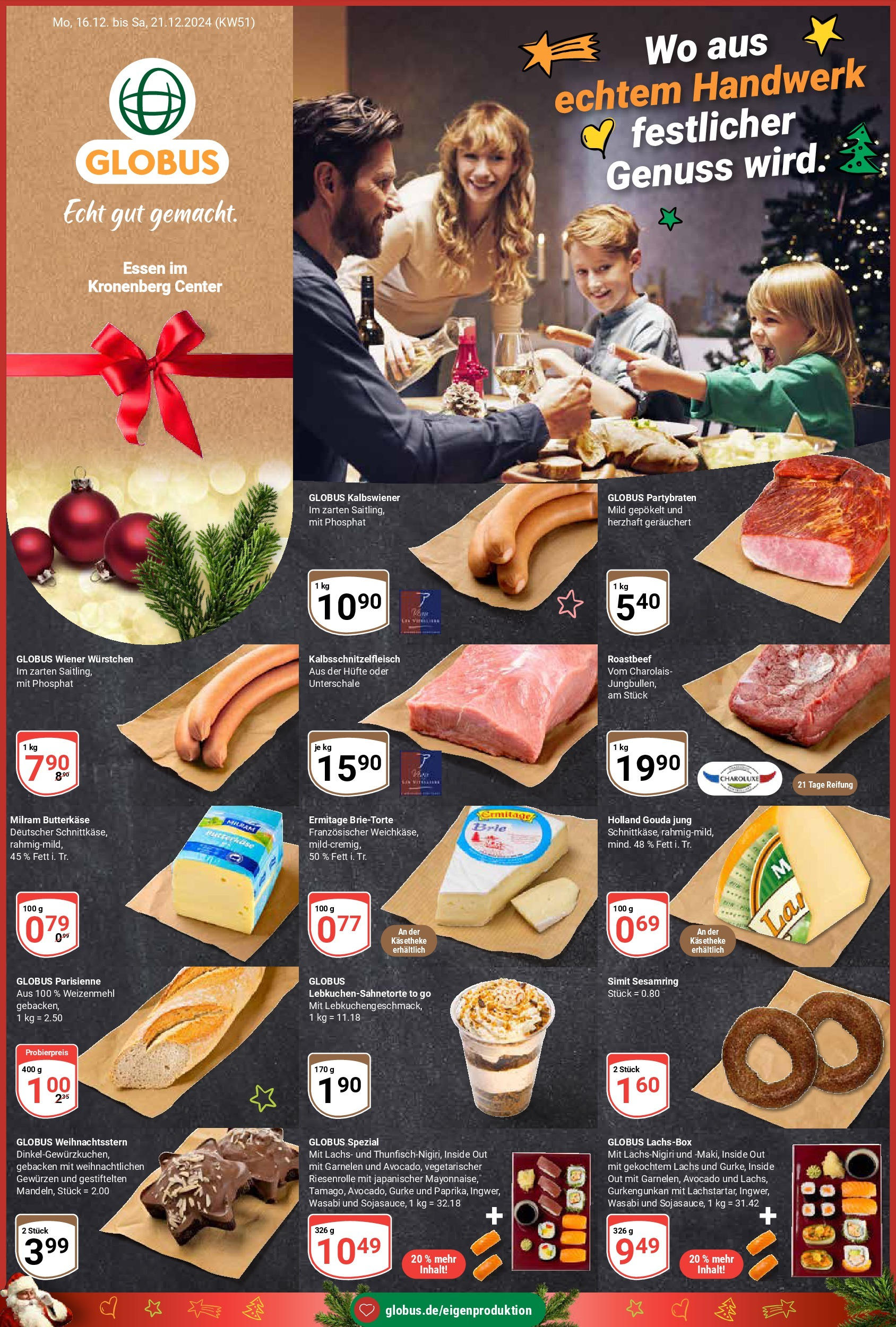 Globus - Globus: Wochenangebote (ab 15.12.2024) » Angebote online | Seite: 1 | Produkte: Gouda, Roastbeef, Lachs, Milram