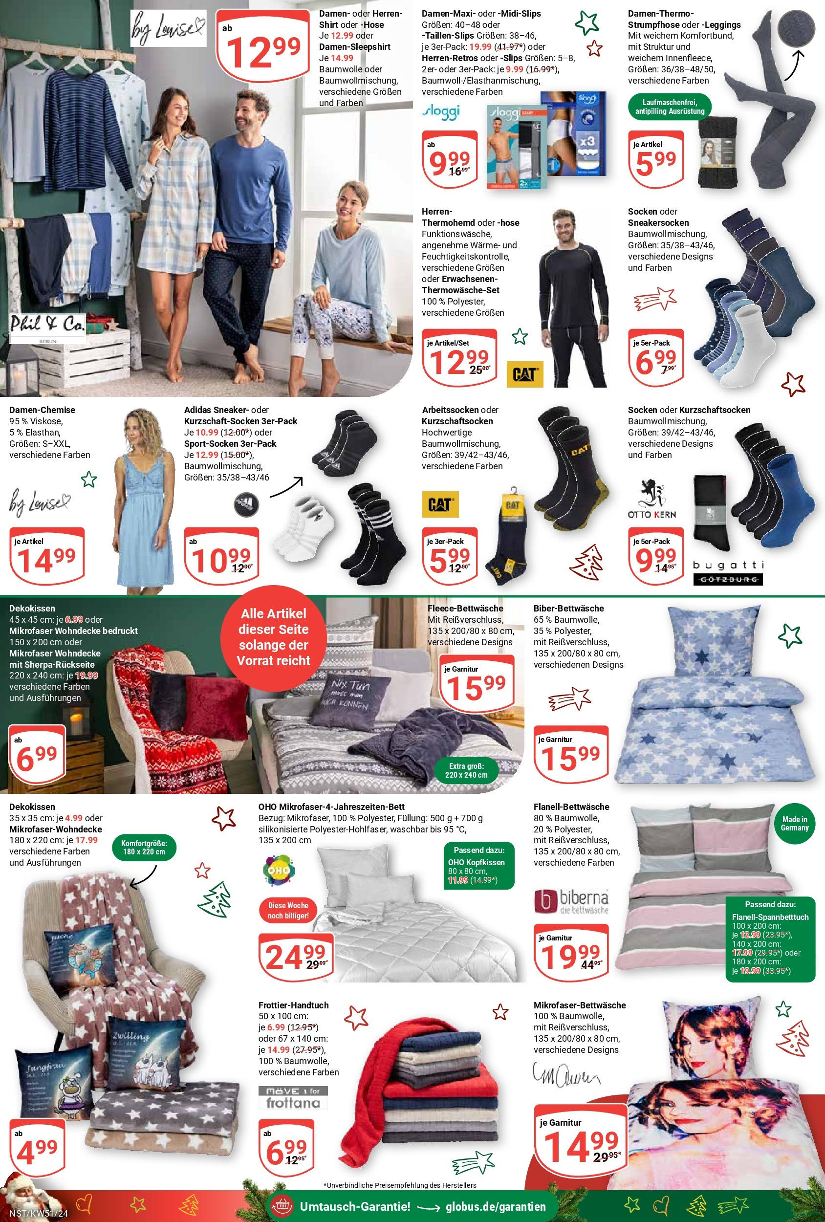 Globus - Globus: Wochenangebote (ab 15.12.2024) » Angebote online | Seite: 28 | Produkte: Bettwäsche, Kopfkissen, Hose, Leggings