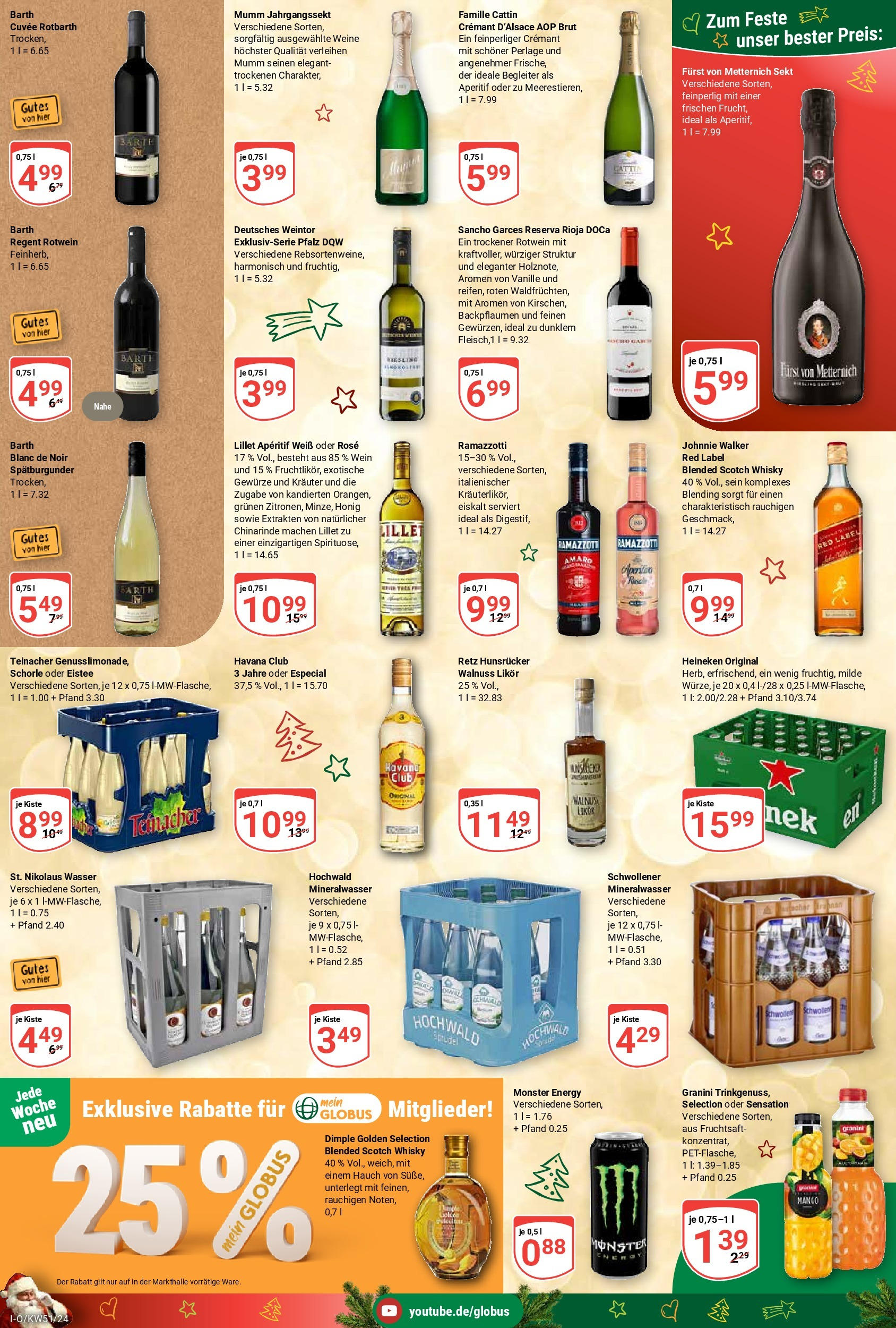 Globus - Globus: Wochenangebote (ab 15.12.2024) » Angebote online | Seite: 9 | Produkte: Whisky, Mineralwasser, Wein, Ramazzotti