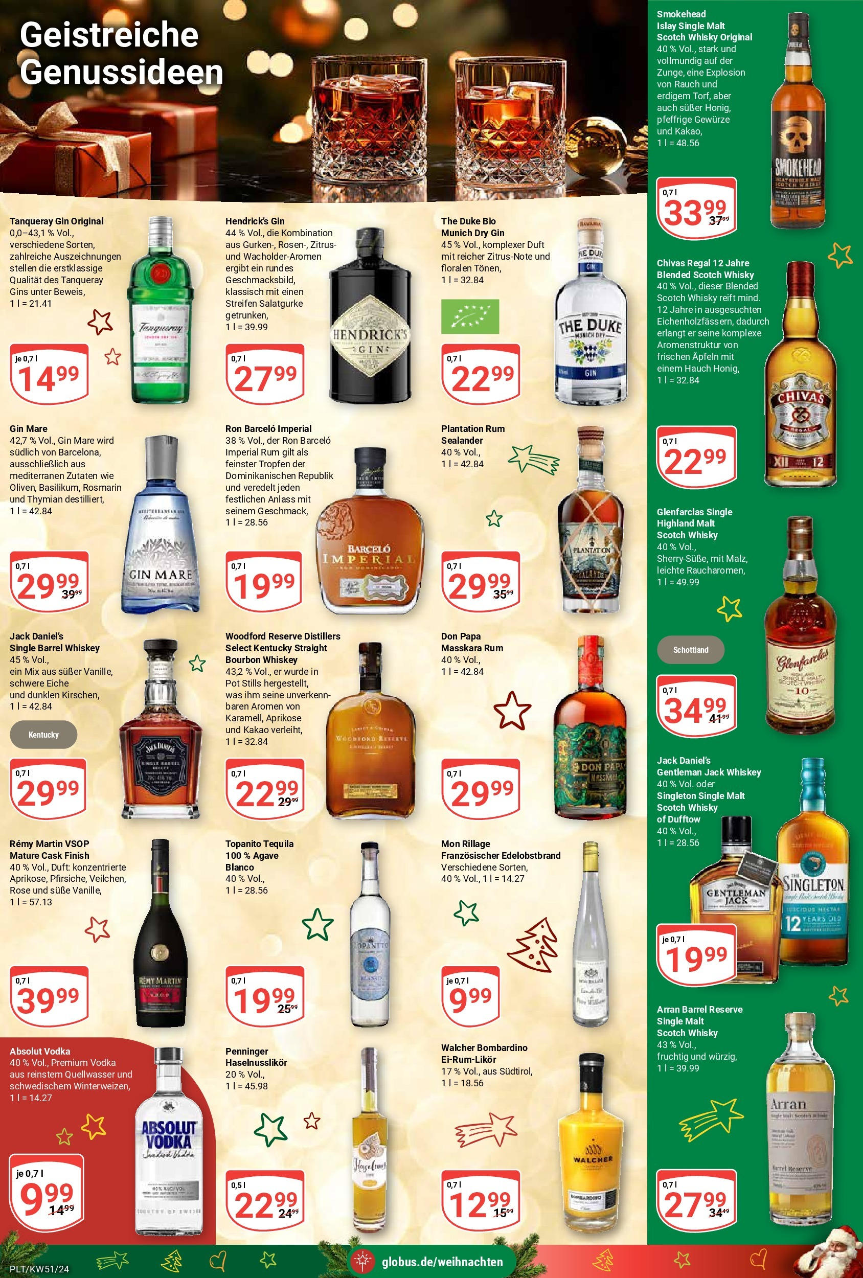 Globus - Globus: Wochenangebote (ab 15.12.2024) » Angebote online | Seite: 16 | Produkte: Regal, Rum, Jack Daniel's, Gin