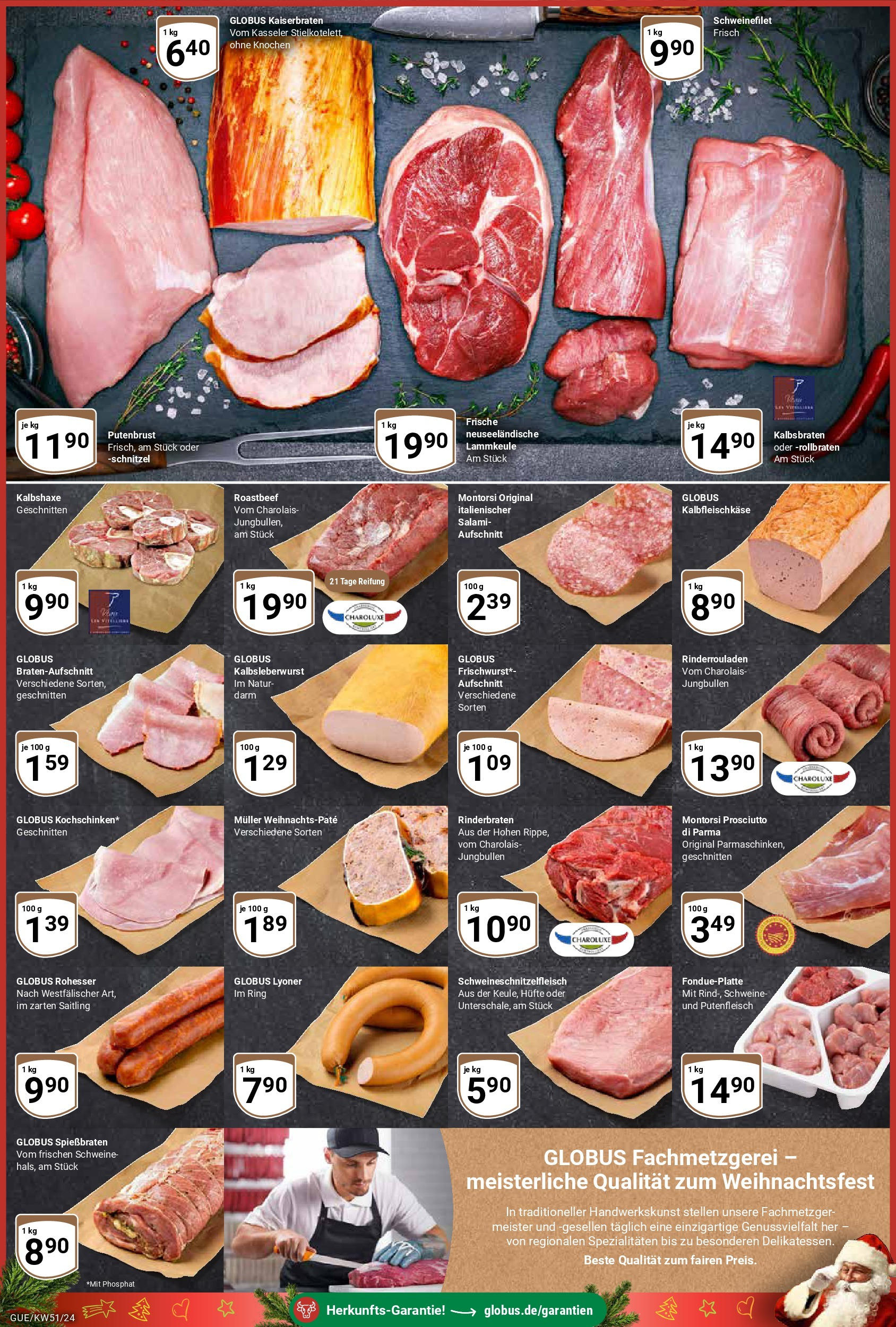 Globus - Globus: Wochenangebote (ab 15.12.2024) » Angebote online | Seite: 2 | Produkte: Rinderbraten, Lammkeule, Schweinefilet, Salami