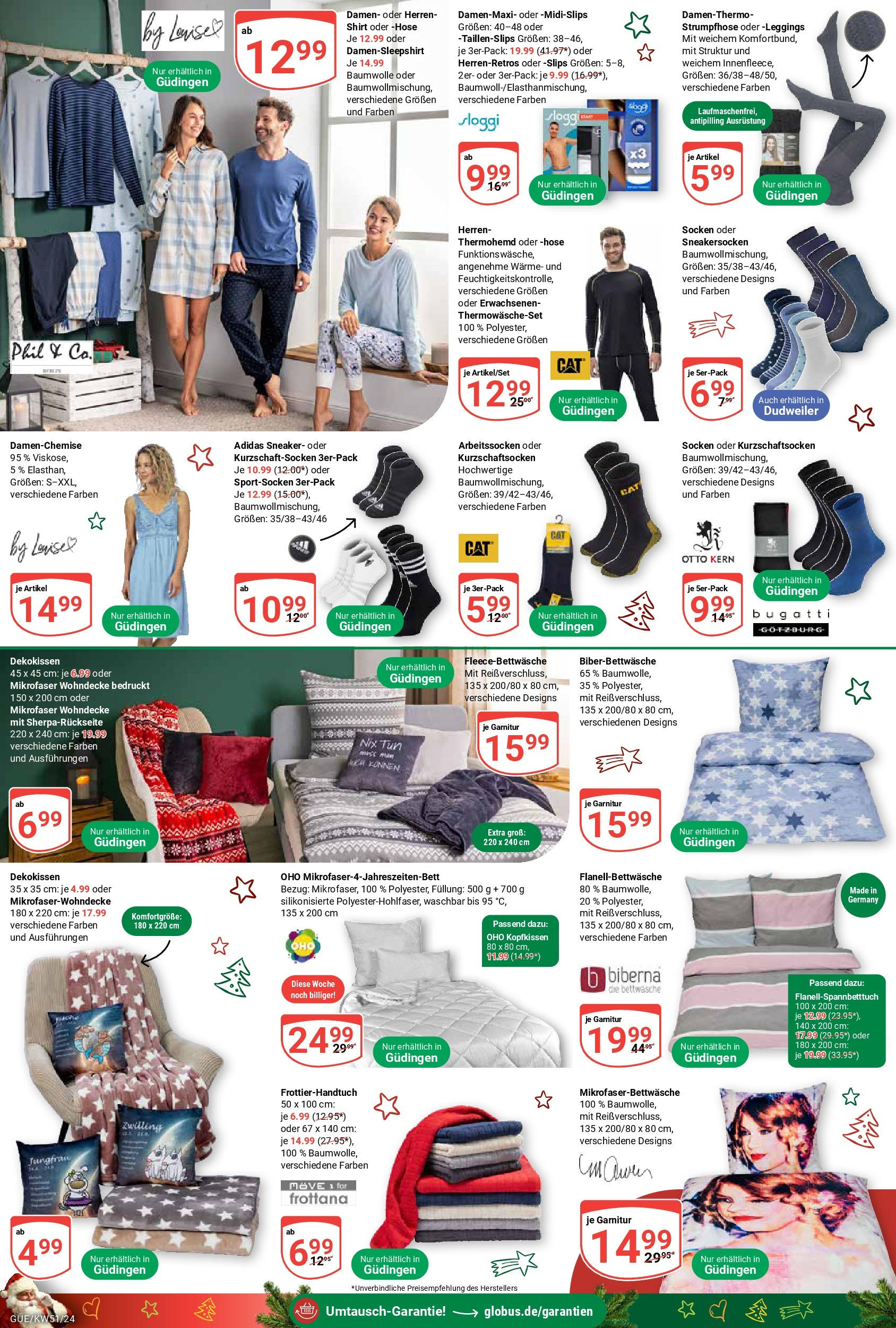 Globus - Globus: Wochenangebote (ab 15.12.2024) » Angebote online | Seite: 27 | Produkte: Kopfkissen, Hose, Socken, Leggings