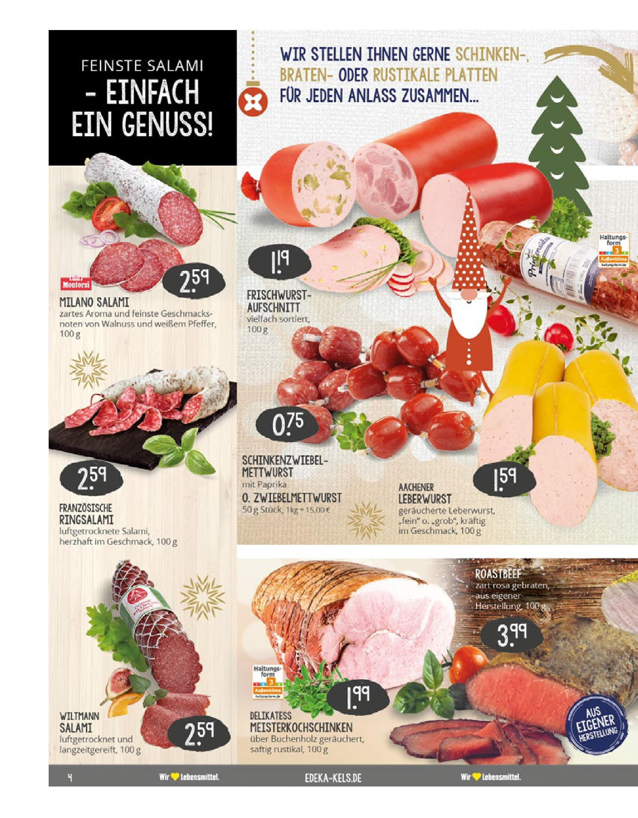 Edeka - EDEKA: Wochenangebote (ab 15.12.2024) » Angebote Online | Seite: 4 | Produkte: Roastbeef, Paprika, Salami, Schinken