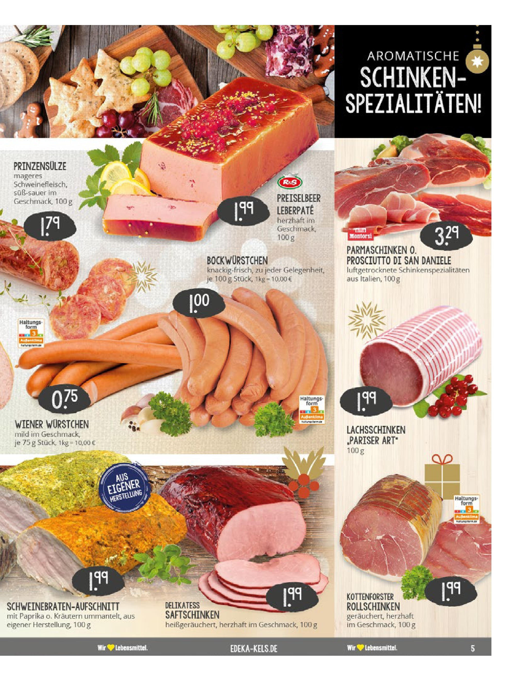 Edeka - EDEKA: Wochenangebote (ab 15.12.2024) » Angebote Online | Seite: 5 | Produkte: Wiener wurstchen, Paprika, Schinken