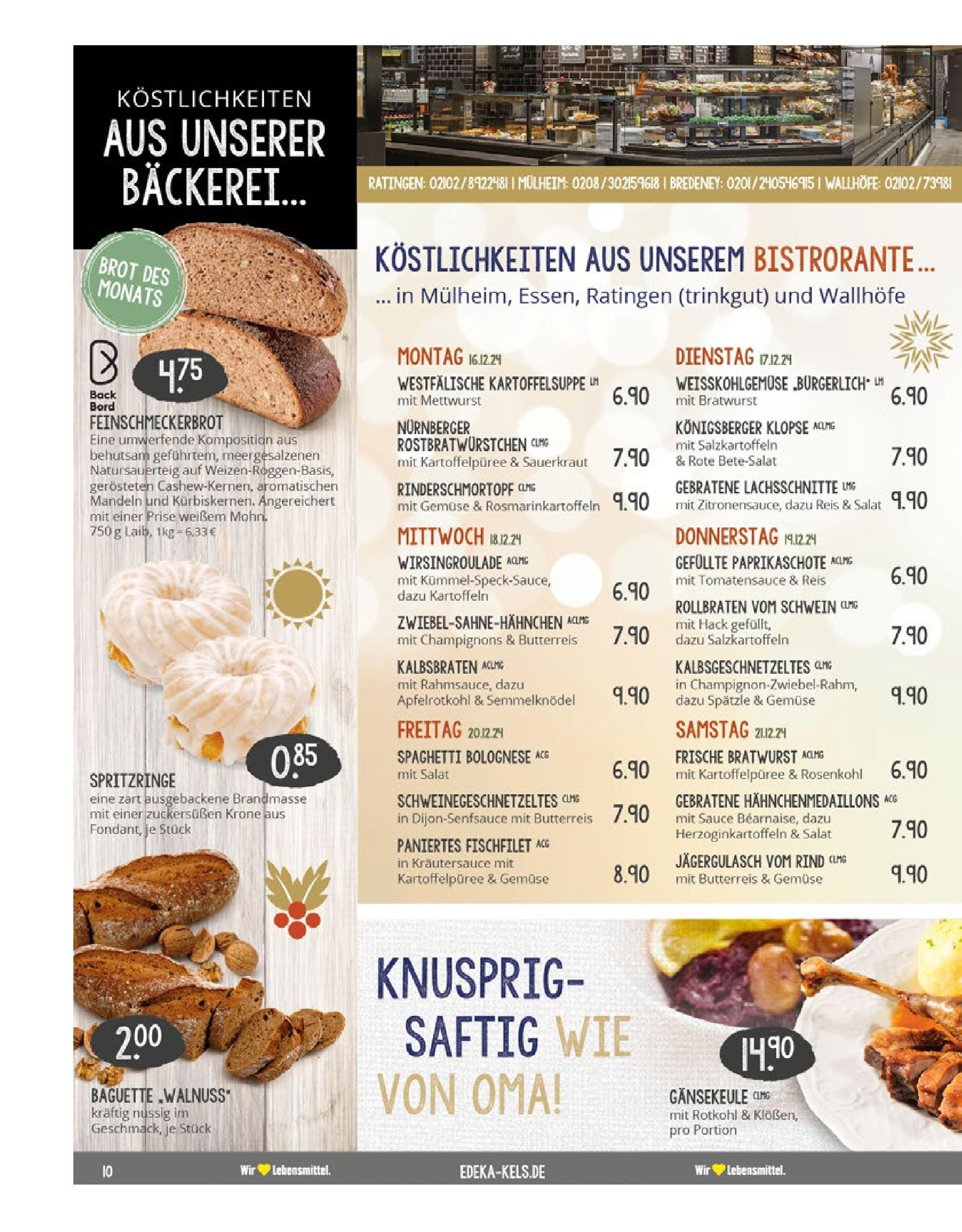 Edeka - EDEKA: Wochenangebote (ab 15.12.2024) » Angebote Online | Seite: 10 | Produkte: Champignons, Kartoffeln, Gemüse, Brot