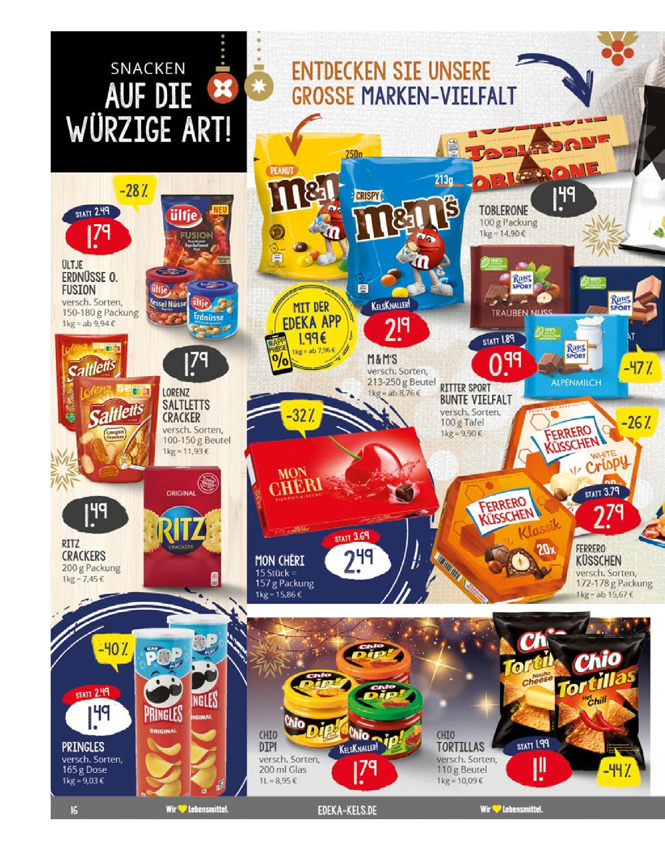 Edeka - EDEKA: Wochenangebote (ab 15.12.2024) » Angebote Online | Seite: 16 | Produkte: Ultje erdnusse, Trauben, Ritter sport, Mon cheri