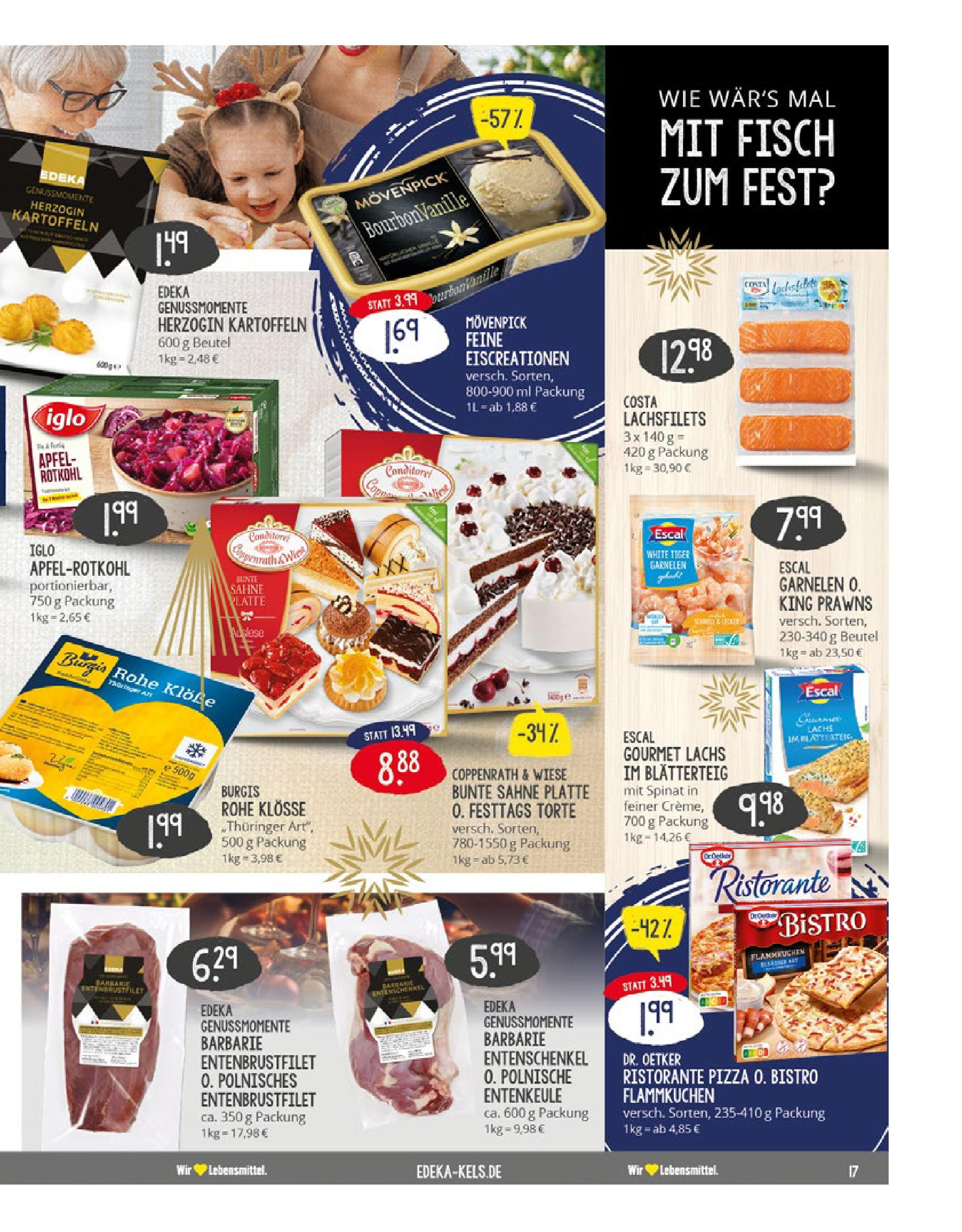 Edeka - EDEKA: Wochenangebote (ab 15.12.2024) » Angebote Online | Seite: 17 | Produkte: Iglo, Lachs, Kartoffeln, Pizza