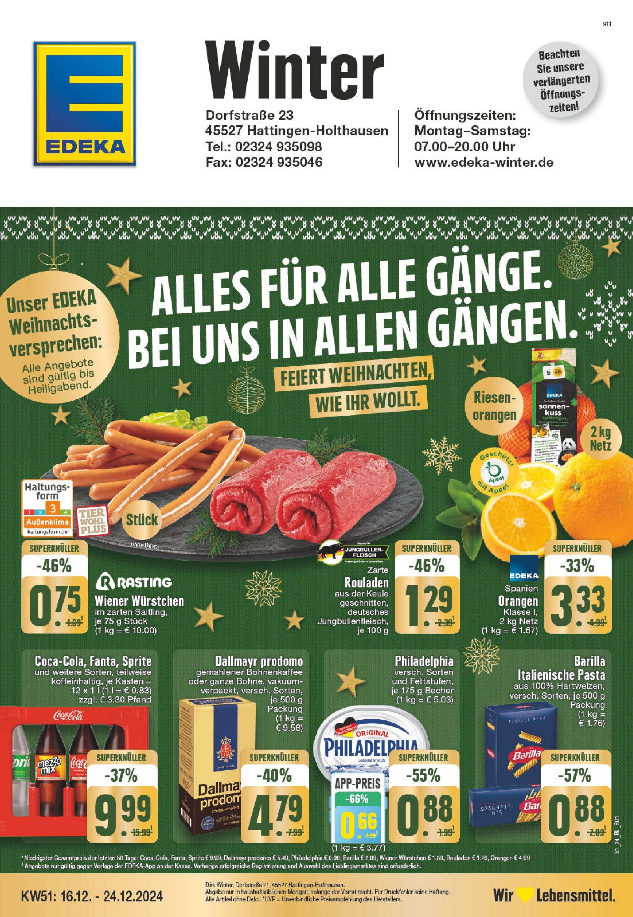 Edeka - EDEKA: Wochenangebote (ab 15.12.2024) » Angebote Online | Seite: 1 | Produkte: Sprite, Cola, Dallmayr, Uhr