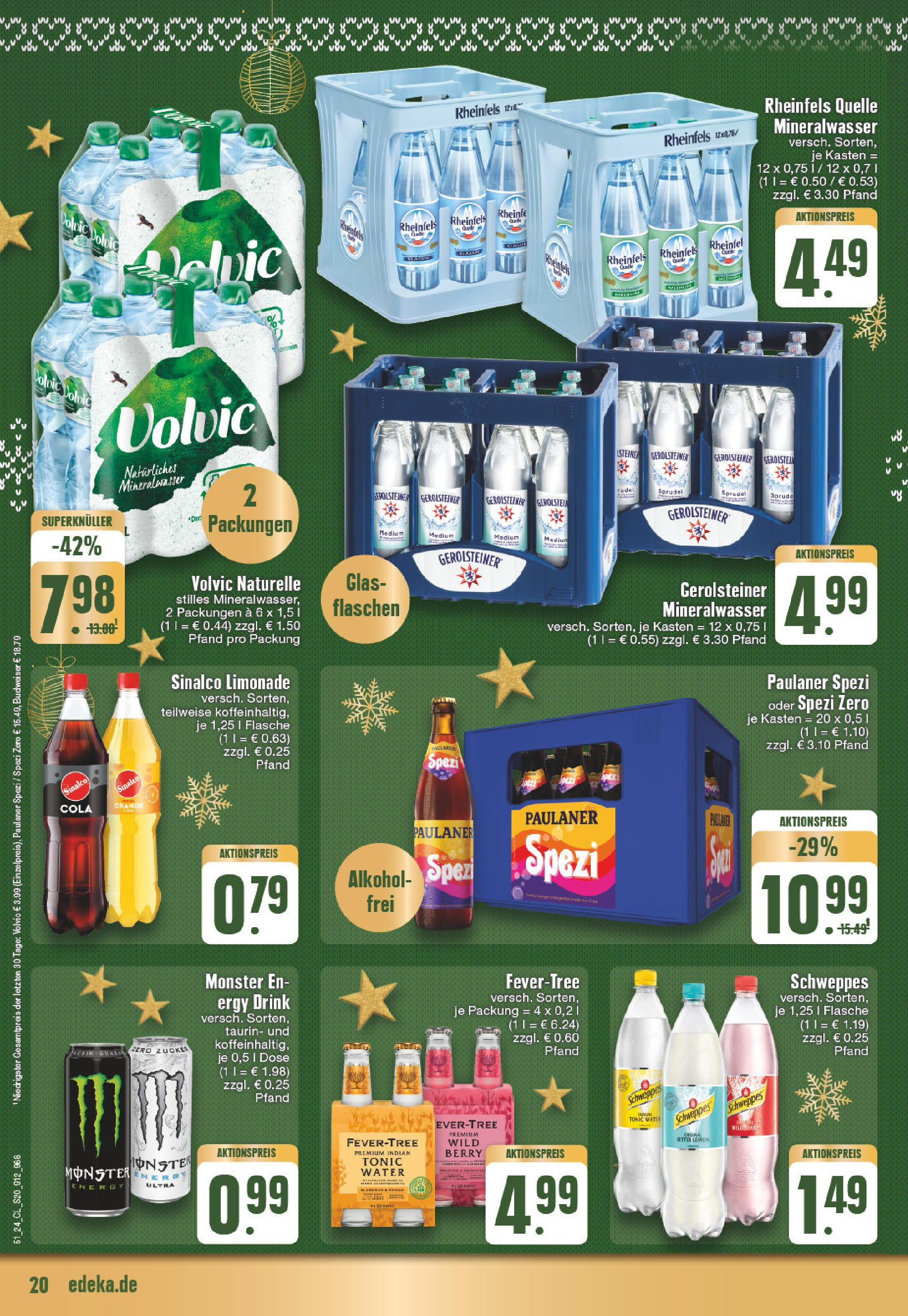 Edeka - EDEKA: Wochenangebote (ab 15.12.2024) » Angebote Online | Seite: 20 | Produkte: Sinalco, Cola, Paulaner spezi, Paulaner