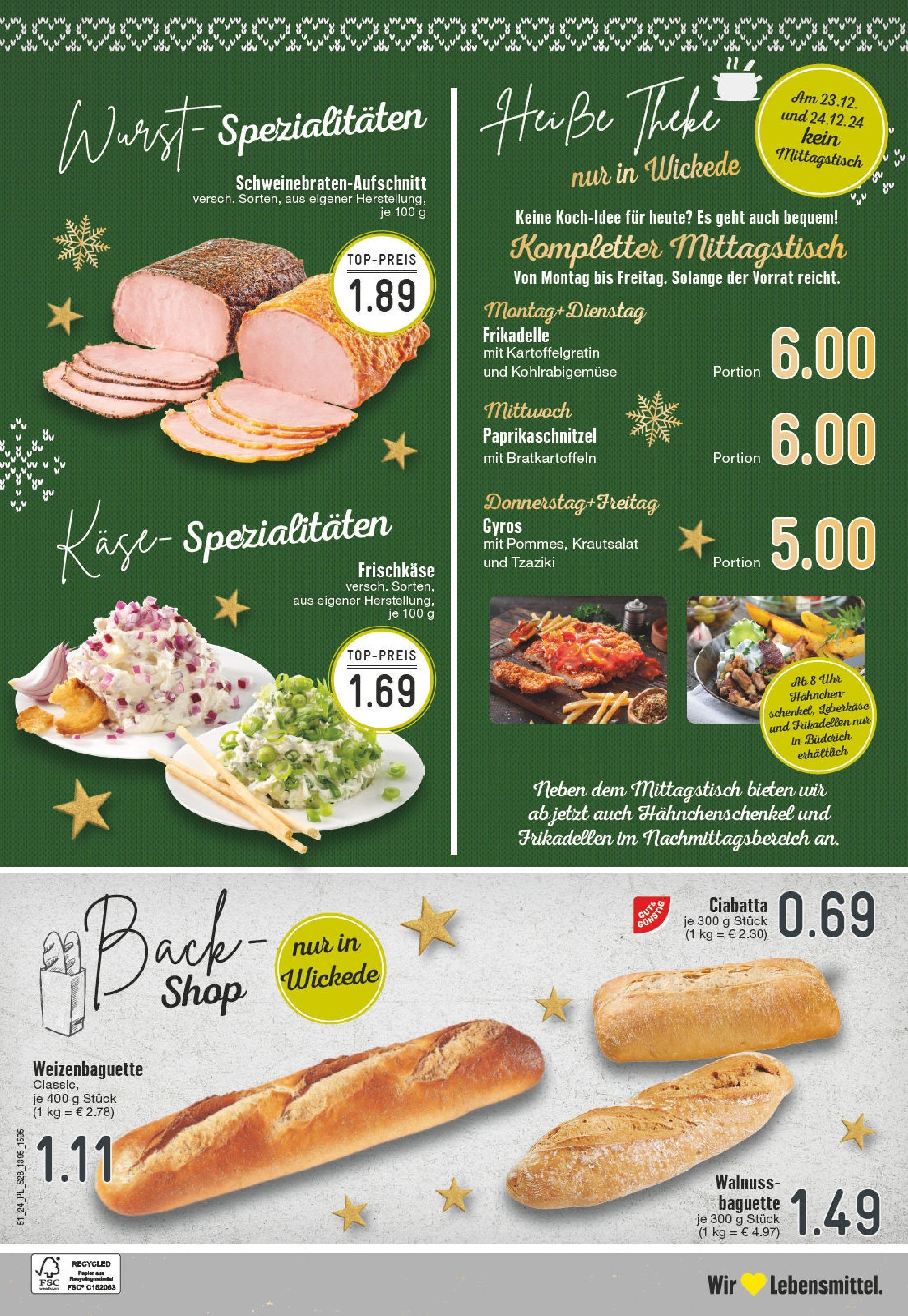 Edeka - EDEKA: Wochenangebote (ab 15.12.2024) » Angebote Online | Seite: 28 | Produkte: Hahnchen, Baguette, Gyros, Uhr