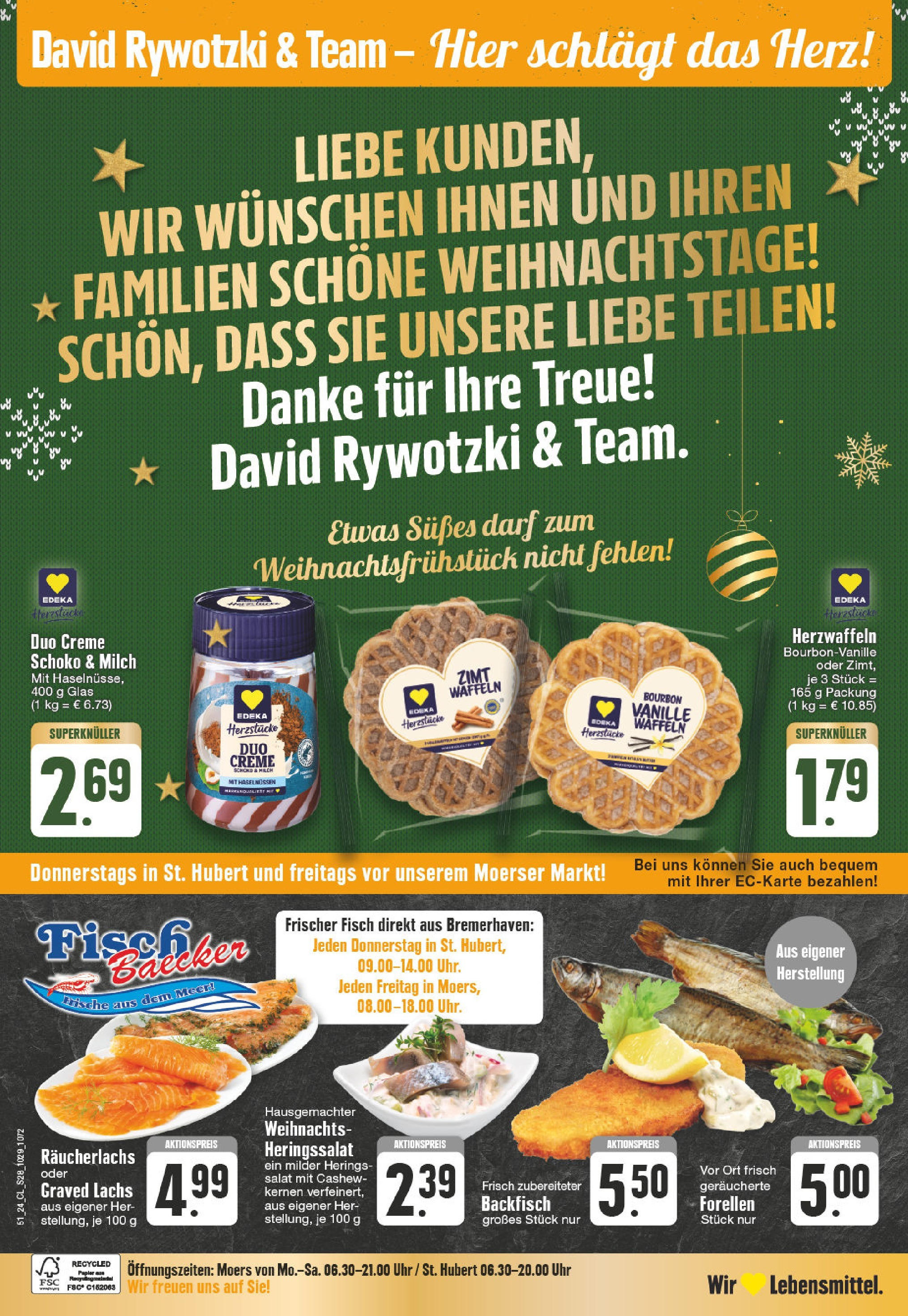 Edeka - EDEKA: Wochenangebote (ab 15.12.2024) » Angebote Online | Seite: 28 | Produkte: Waffeln, Räucherlachs, Bourbon, Salat