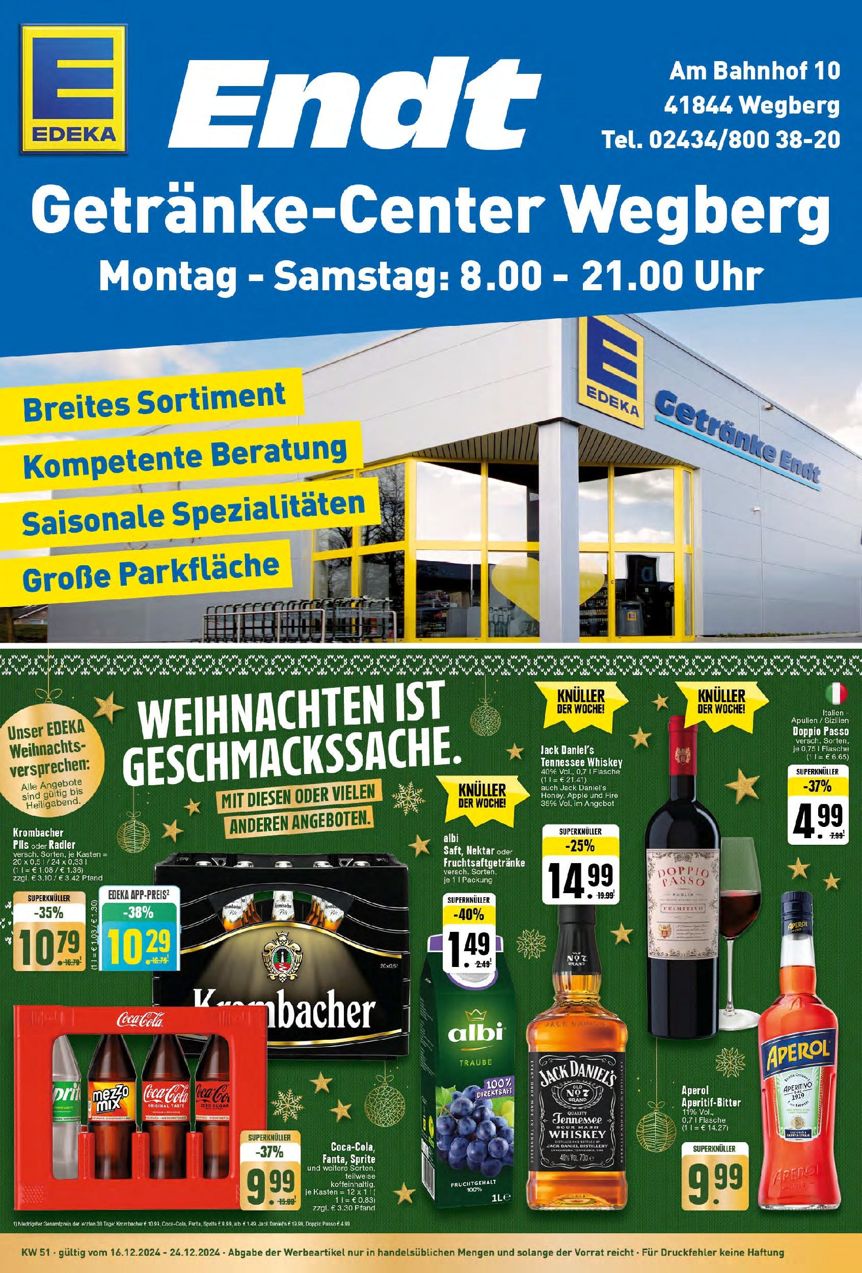 Edeka - EDEKA: Wochenangebote (ab 15.12.2024) » Angebote Online | Seite: 1 | Produkte: Sprite, Cola, Krombacher, Aperol