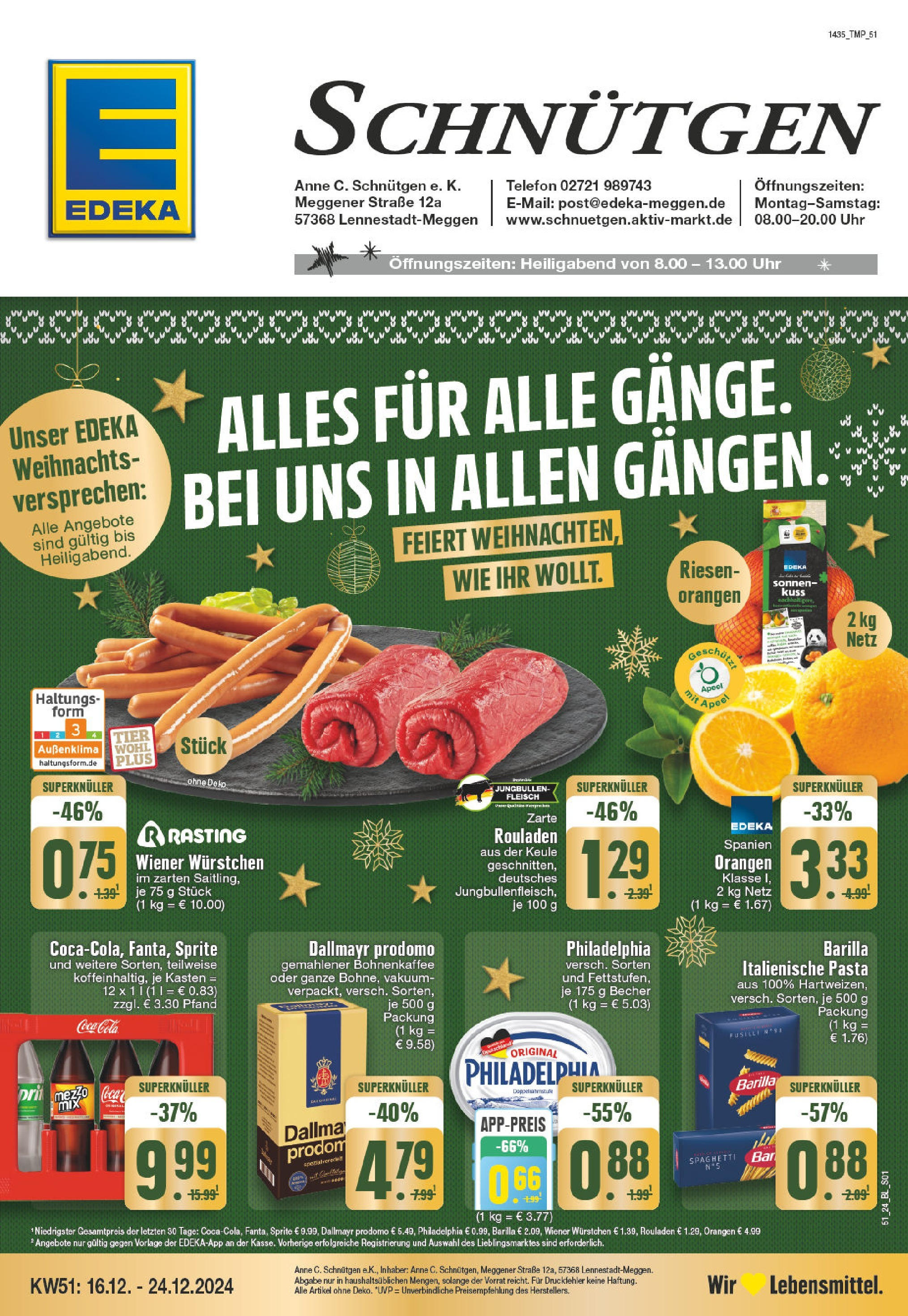 Edeka - EDEKA: Wochenangebote (ab 15.12.2024) » Angebote Online | Seite: 1 | Produkte: Sprite, Orangen, Fleisch, Uhr