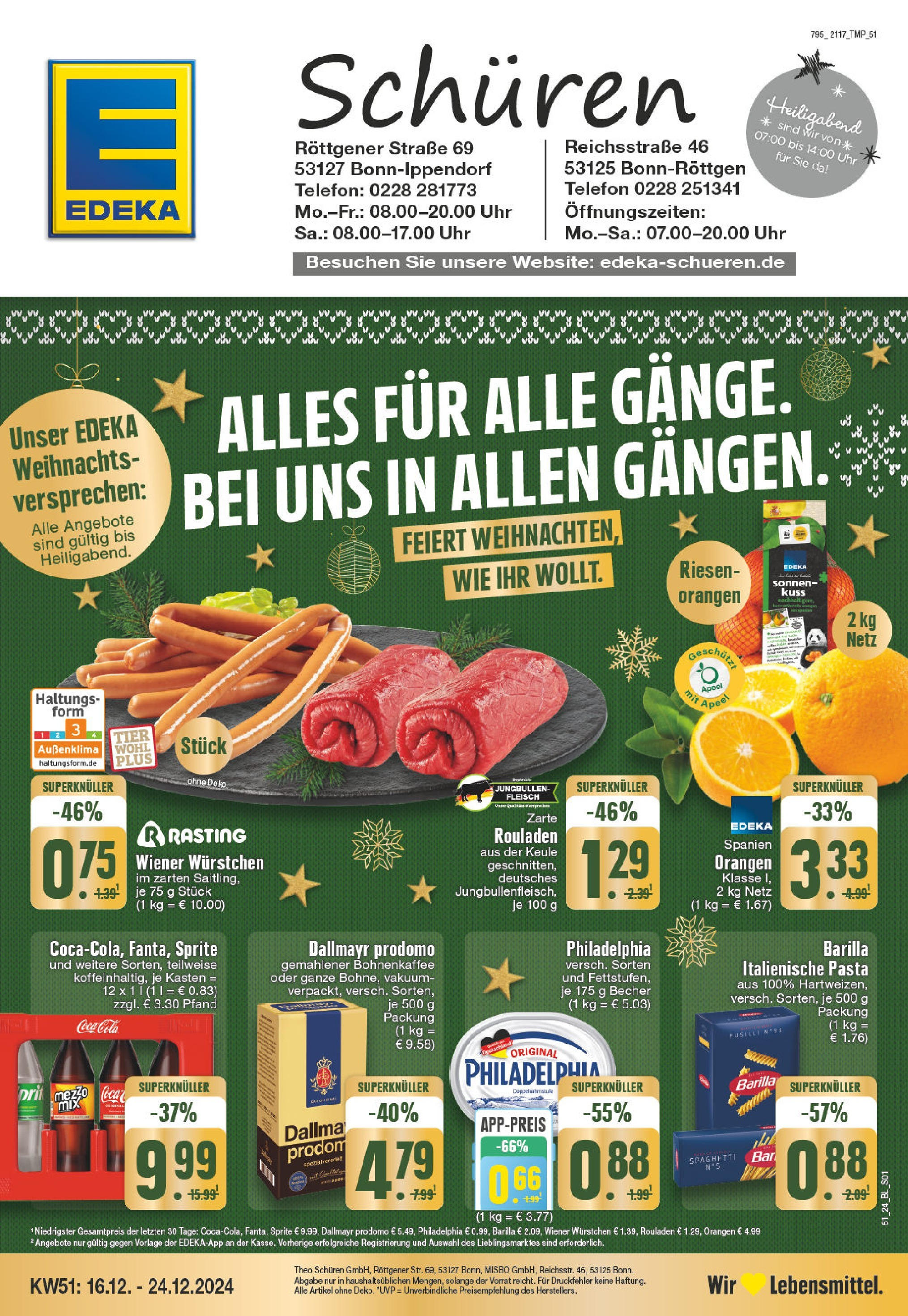 Edeka - EDEKA: Wochenangebote (ab 15.12.2024) » Angebote Online | Seite: 1 | Produkte: Cola, Pasta, Telefon, Uhr