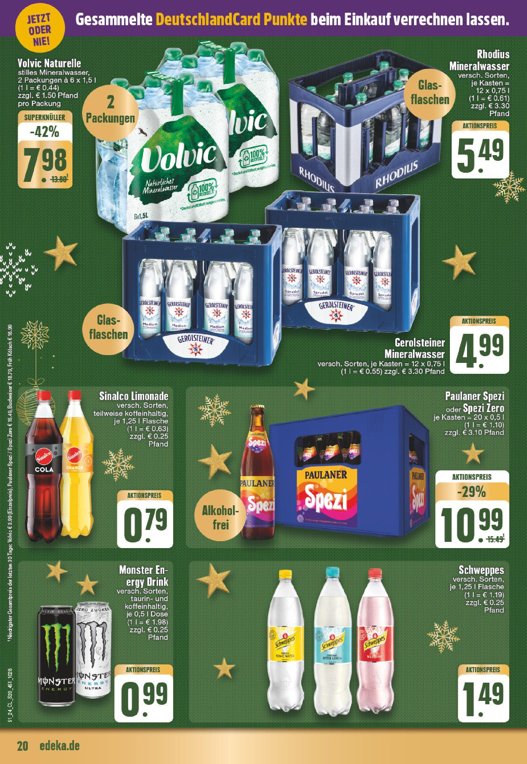 Edeka - EDEKA: Wochenangebote (ab 15.12.2024) » Angebote Online | Seite: 20 | Produkte: Cola, Energy, Schweppes, Gerolsteiner