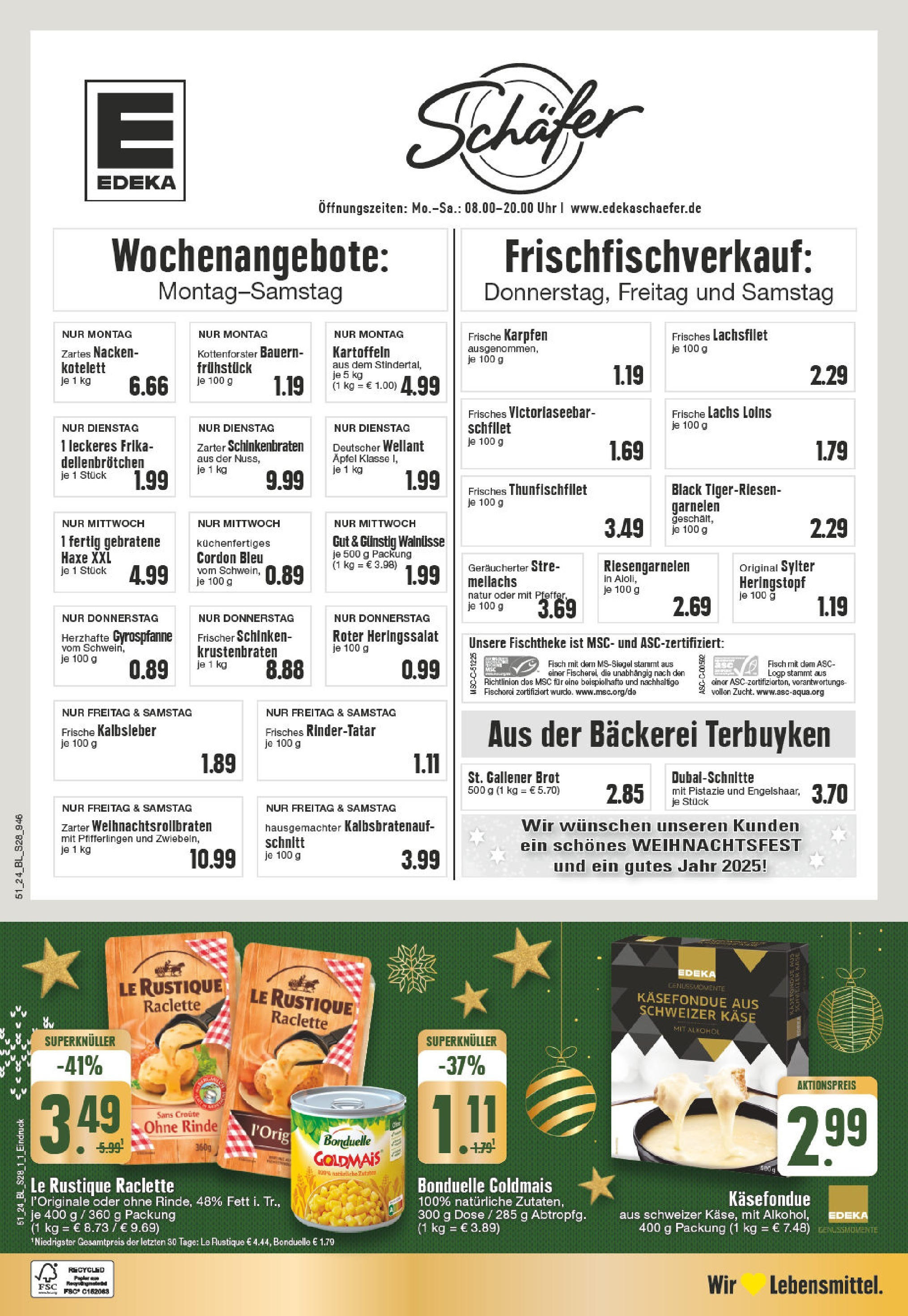 Edeka - EDEKA: Wochenangebote (ab 15.12.2024) » Angebote Online | Seite: 28 | Produkte: Garnelen, Krustenbraten, Schinken, Uhr