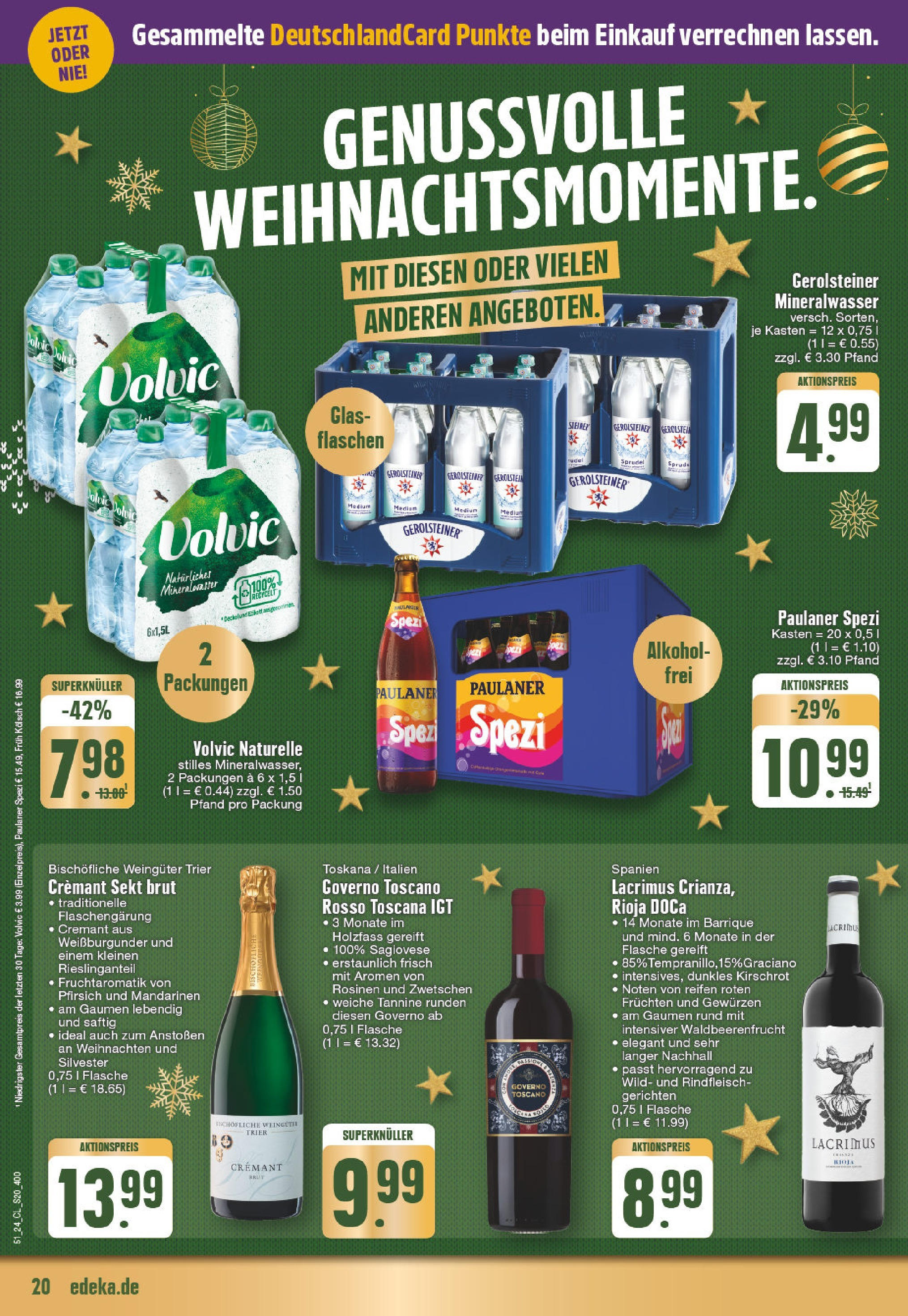 Edeka - EDEKA: Wochenangebote (ab 15.12.2024) » Angebote Online | Seite: 20 | Produkte: Sekt, Mandarinen, Rindfleisch, Paulaner