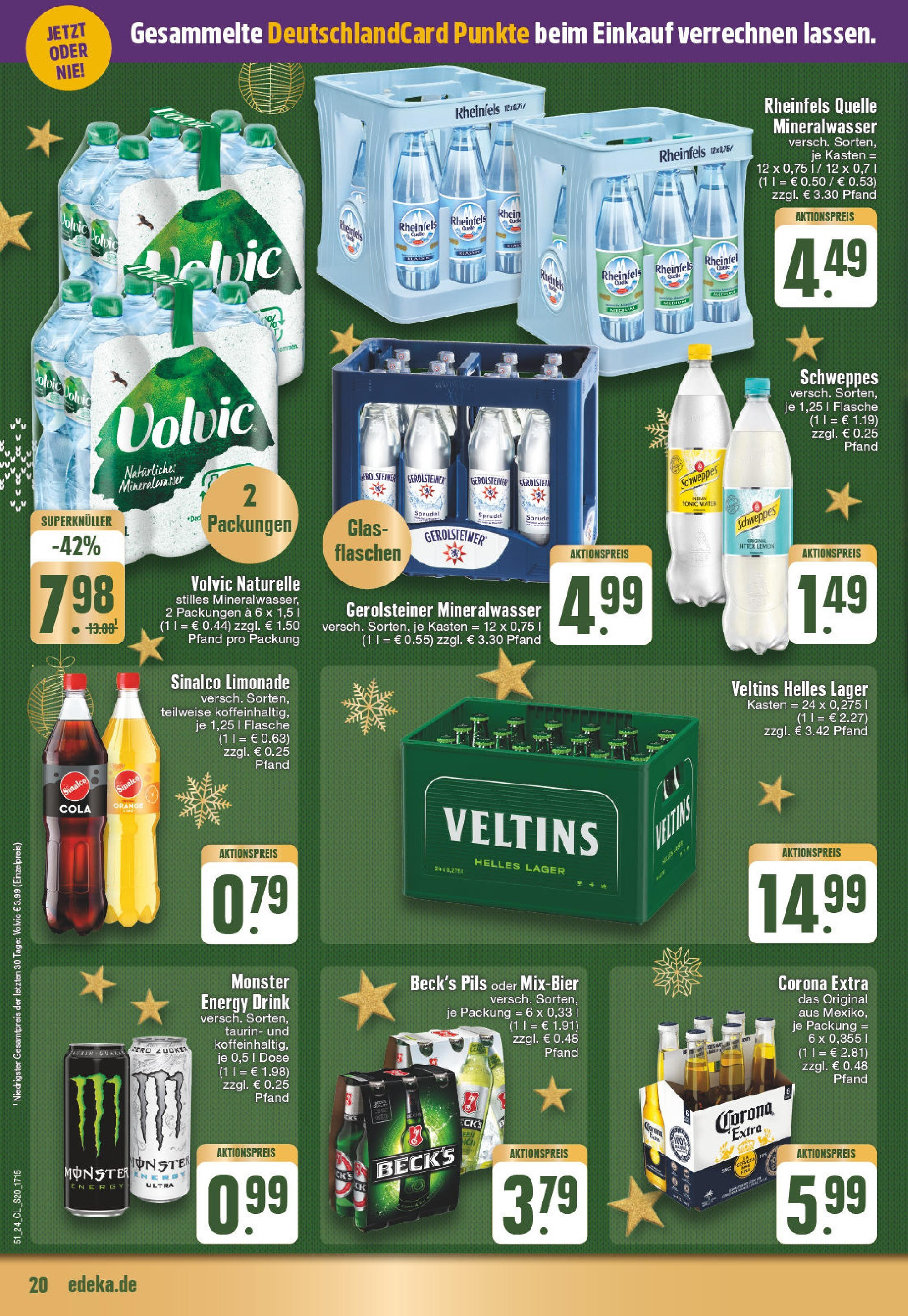 Edeka - EDEKA: Wochenangebote (ab 15.12.2024) » Angebote Online | Seite: 20 | Produkte: Energy, Limonade, Monster, Gerolsteiner