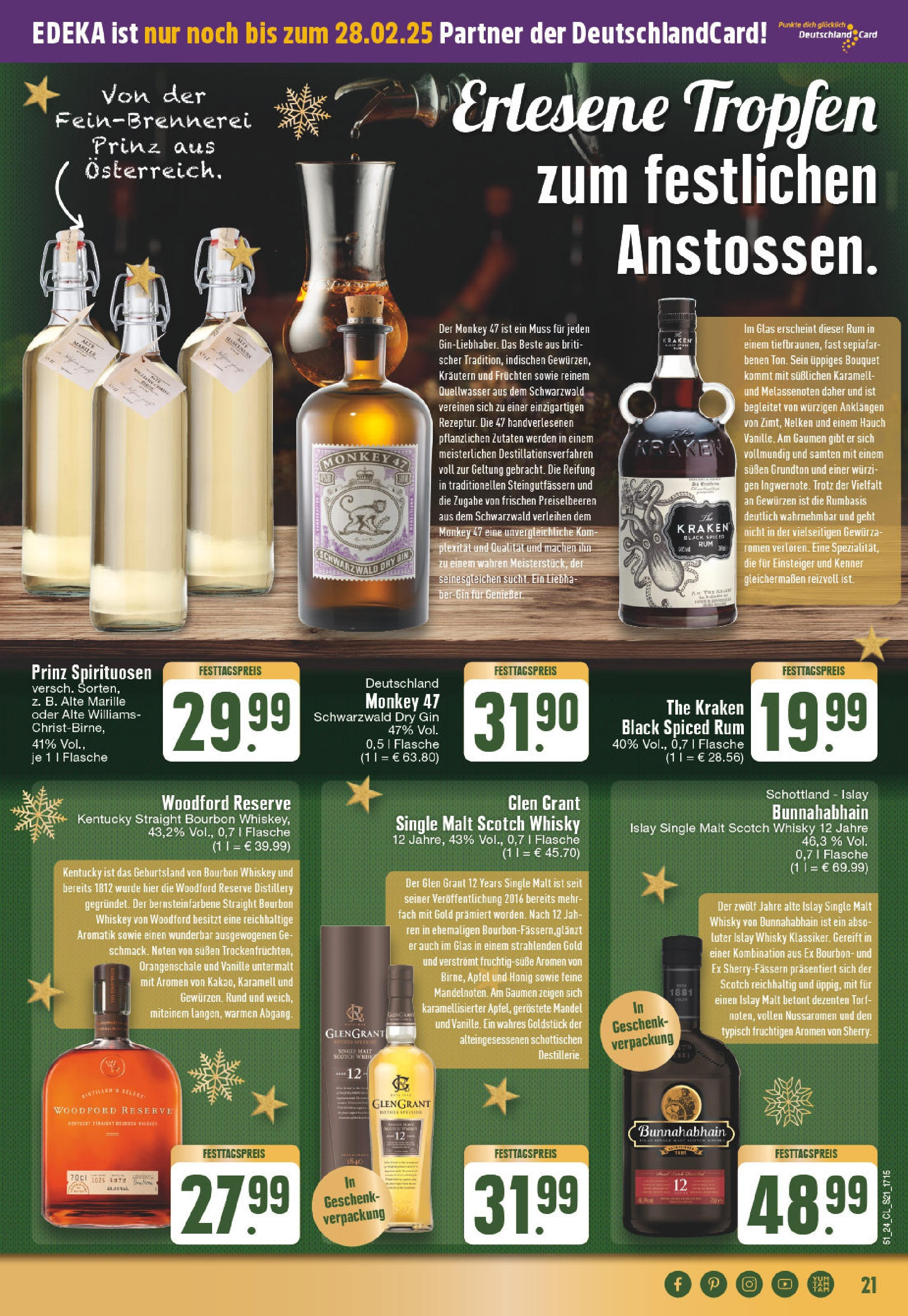 Edeka - EDEKA: Wochenangebote (ab 15.12.2024) » Angebote Online | Seite: 21 | Produkte: Rum, Bourbon, Gin, Whiskey