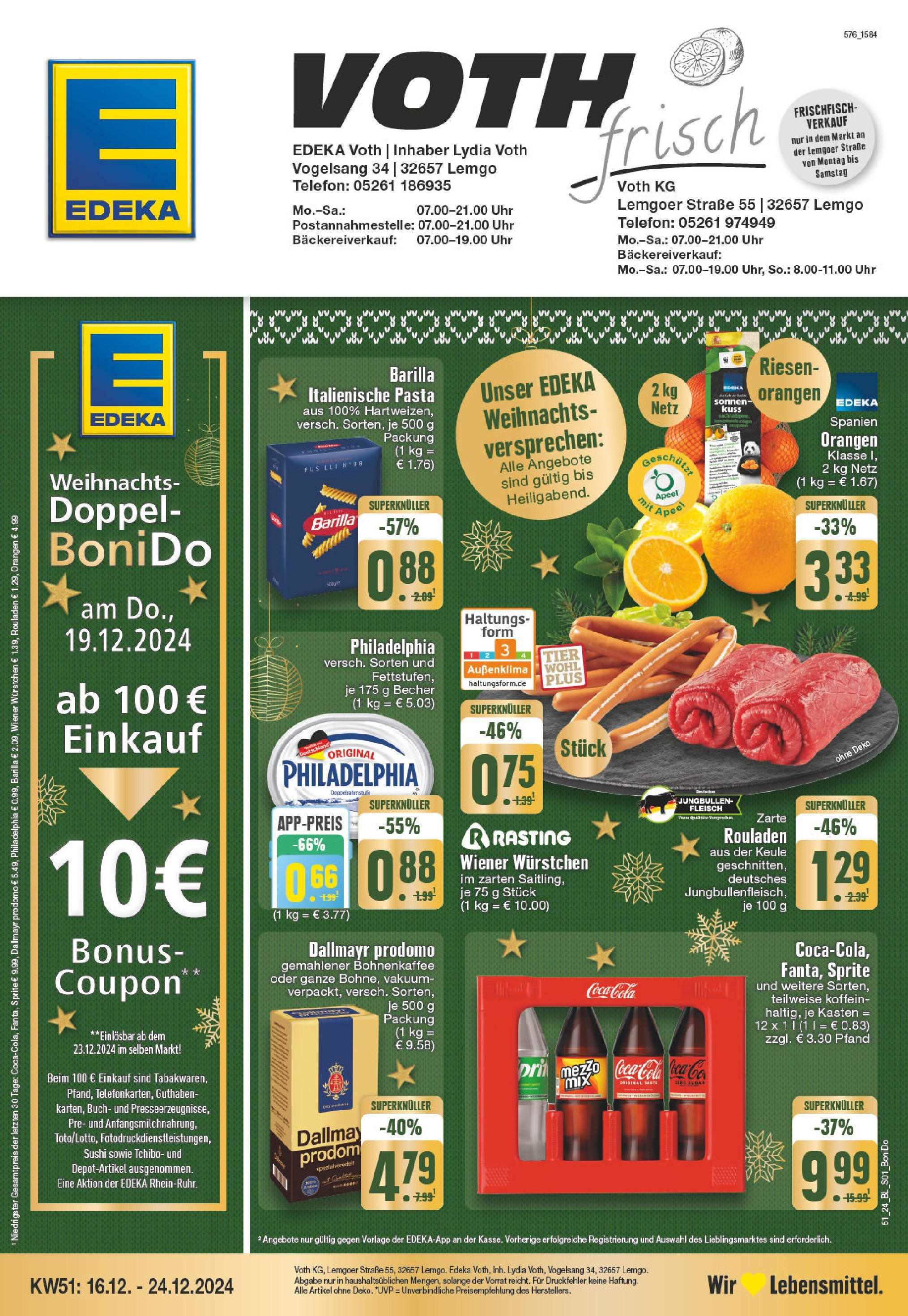 Edeka - EDEKA: Wochenangebote (ab 15.12.2024) » Angebote Online | Seite: 1 | Produkte: Cola, Barilla, Orangen, Uhr