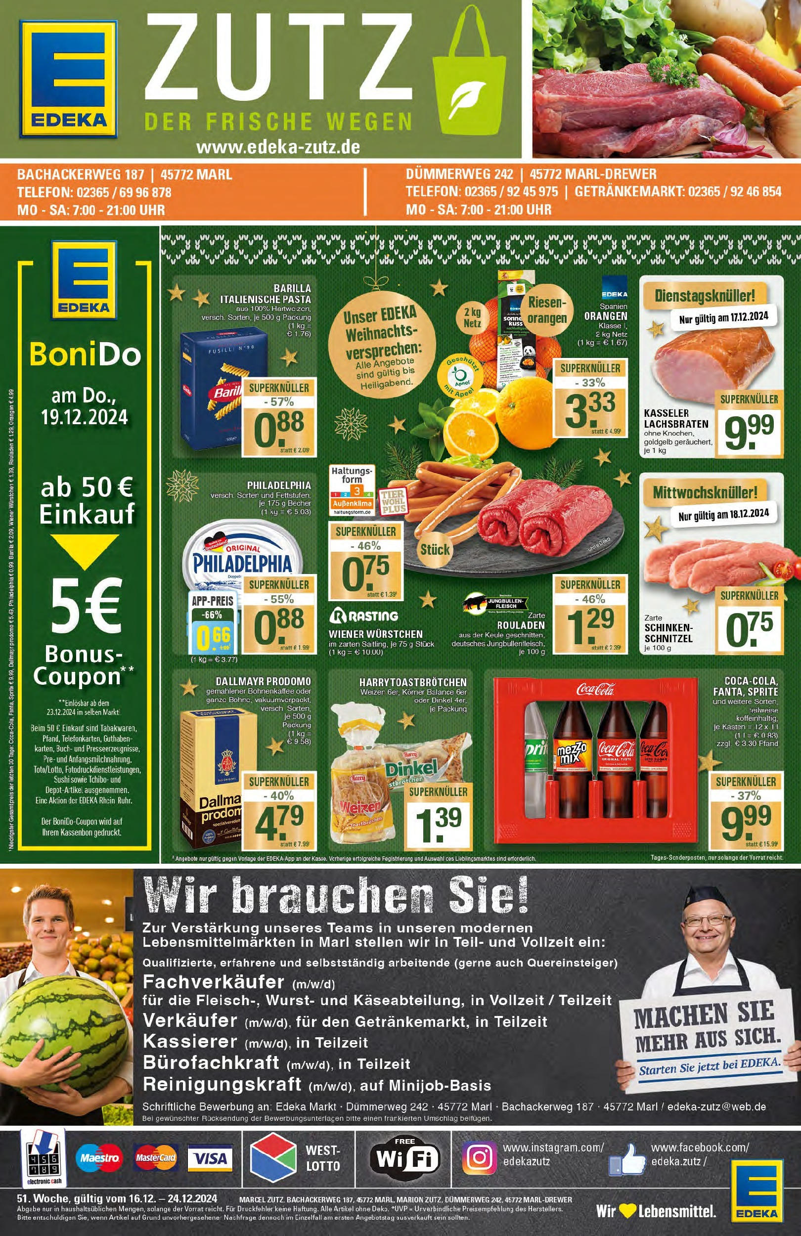 Edeka - EDEKA: Wochenangebote (ab 15.12.2024) » Angebote Online | Seite: 1 | Produkte: Wiener wurstchen, Sprite, Pasta, Dallmayr prodomo