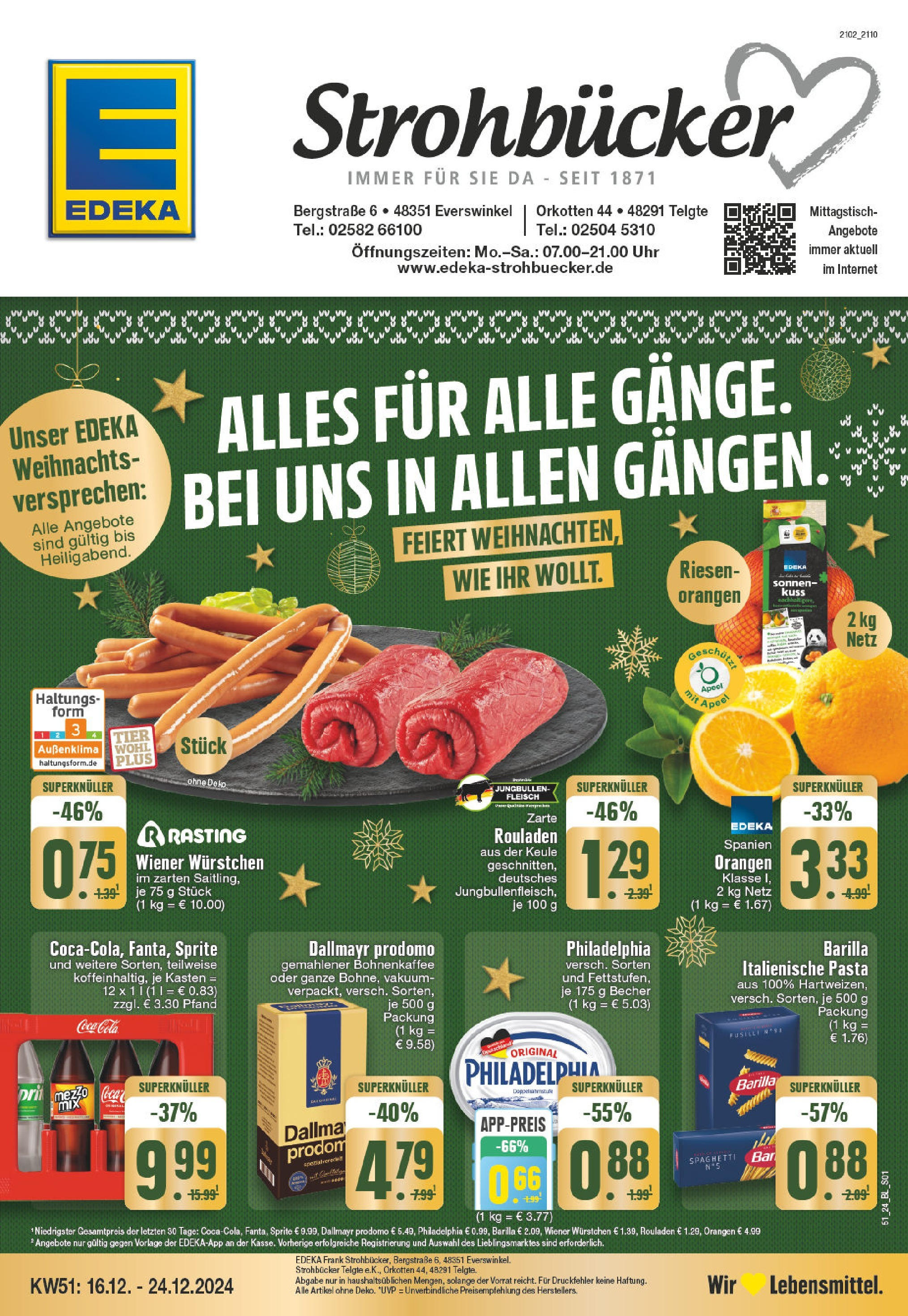 Edeka - EDEKA: Wochenangebote (ab 15.12.2024) » Angebote Online | Seite: 1 | Produkte: Barilla, Dallmayr, Dallmayr prodomo, Fleisch