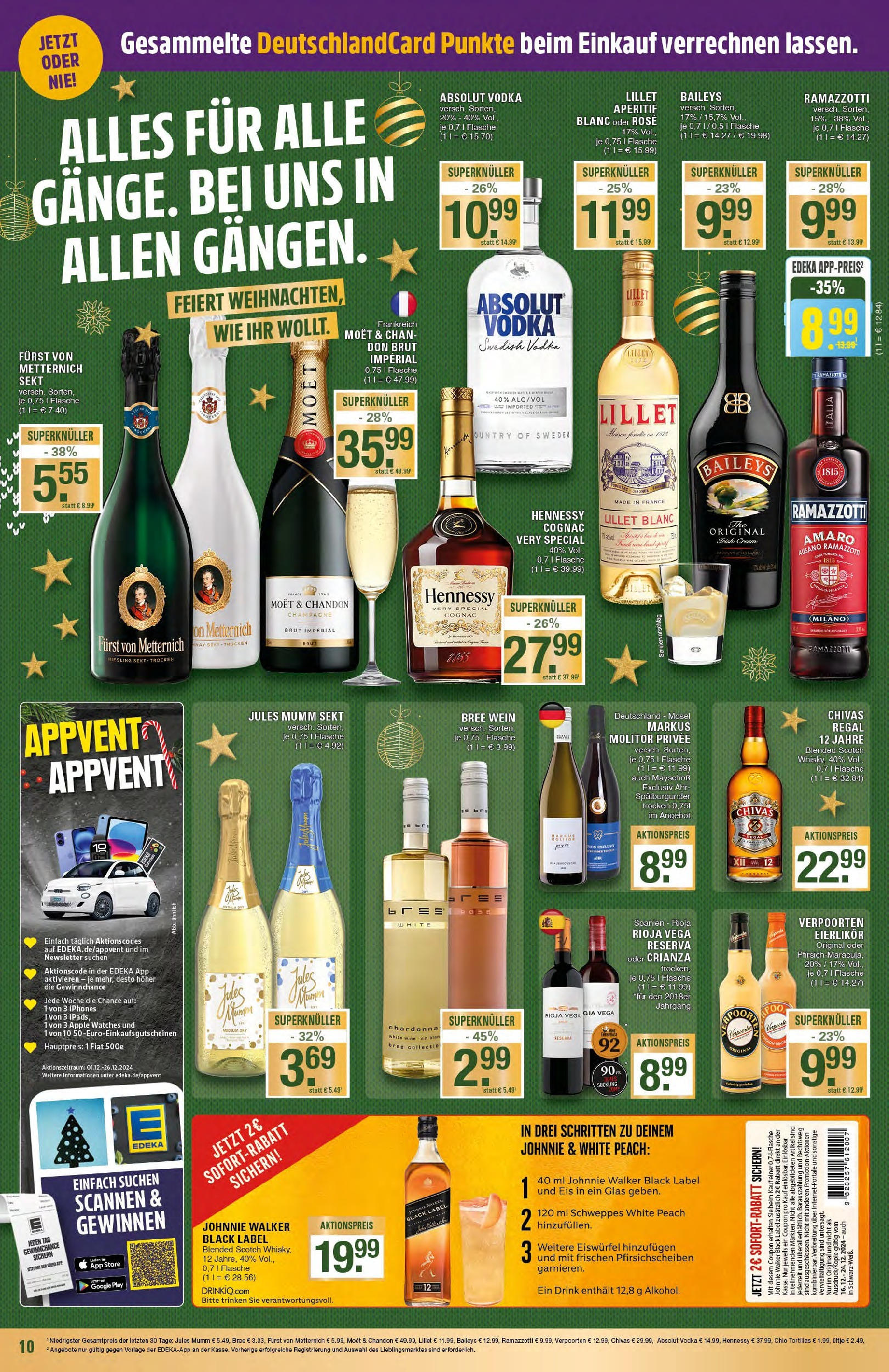 Edeka - EDEKA: Wochenangebote (ab 15.12.2024) » Angebote Online | Seite: 10 | Produkte: Sekt, Jules mumm, Wein, Johnnie walker