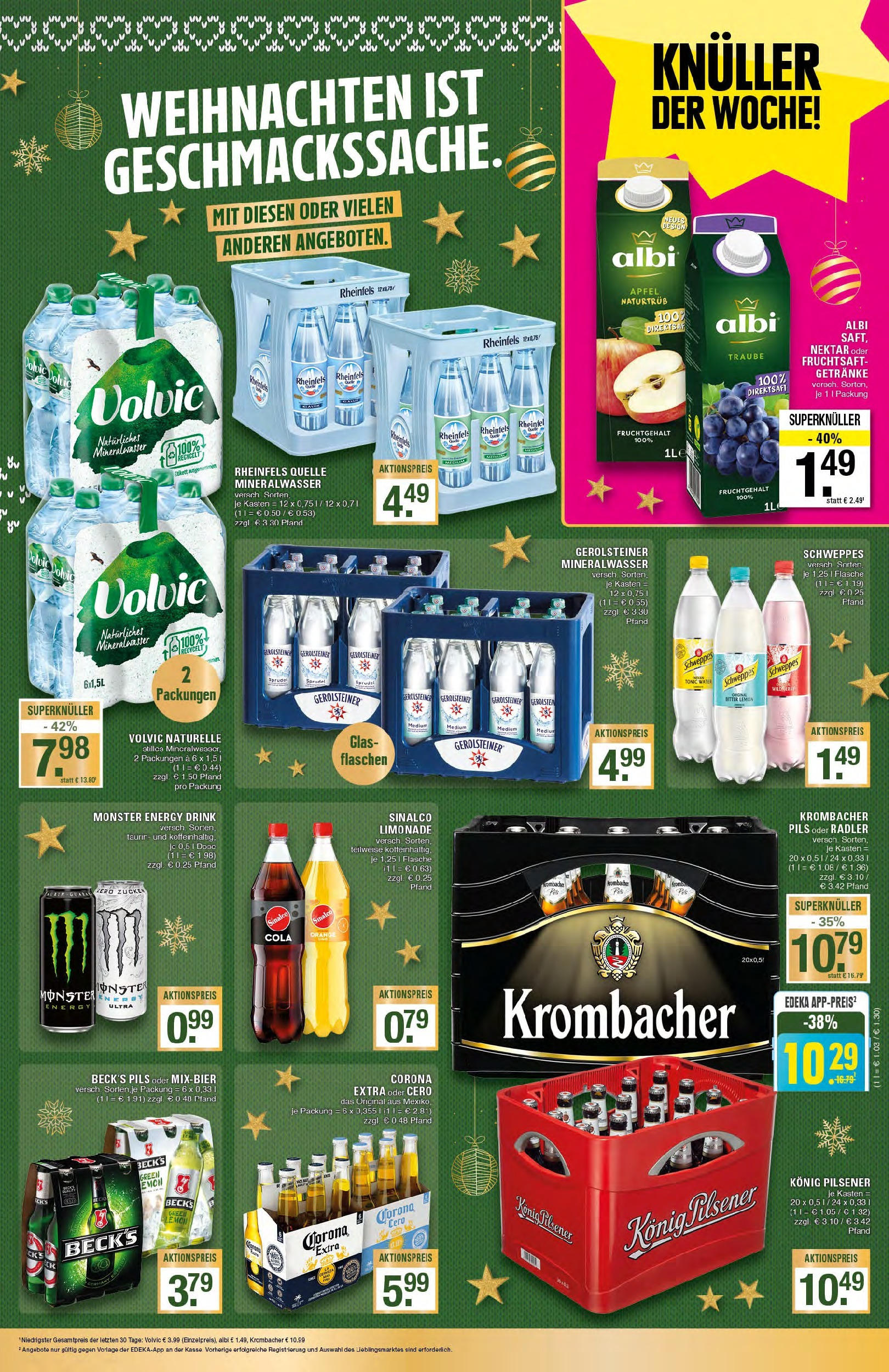 Edeka - EDEKA: Wochenangebote (ab 15.12.2024) » Angebote Online | Seite: 12 | Produkte: Cola, Krombacher, Volvic, Gerolsteiner