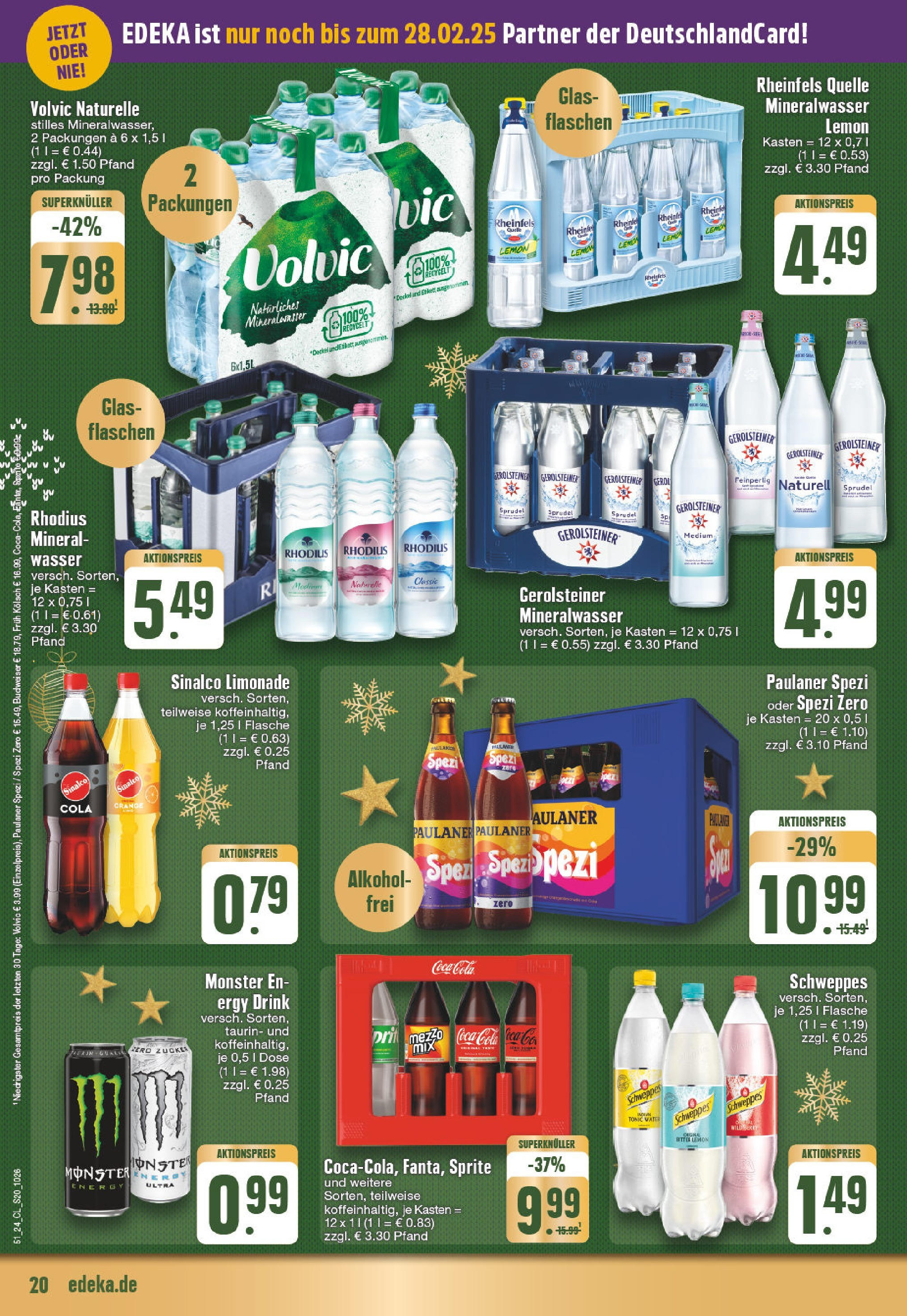 Edeka - EDEKA: Wochenangebote (ab 15.12.2024) » Angebote Online | Seite: 20 | Produkte: Coca cola, Wasser, Budweiser, Rheinfels quelle