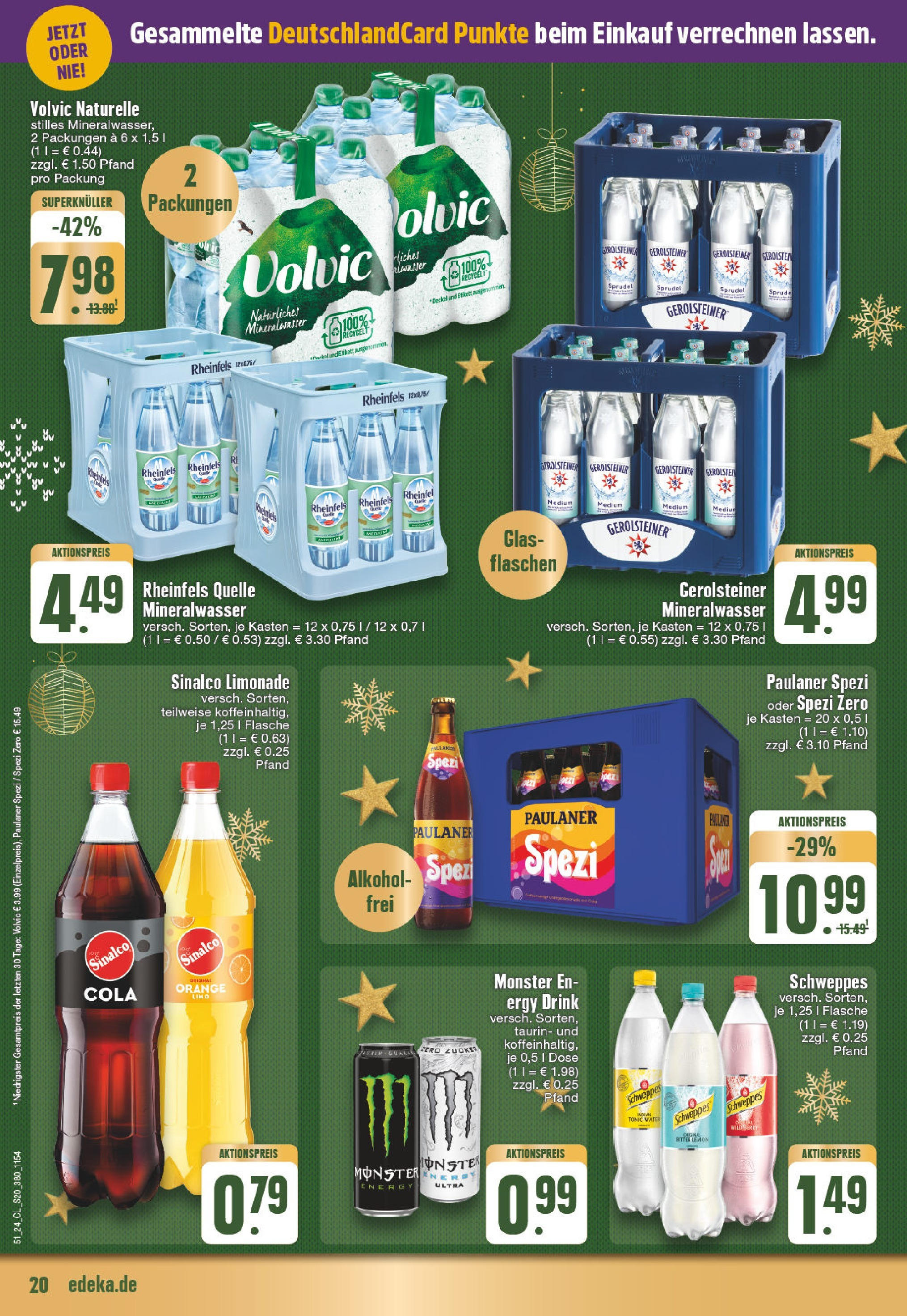 Edeka - EDEKA: Wochenangebote (ab 15.12.2024) » Angebote Online | Seite: 20 | Produkte: Sinalco, Limonade, Schweppes, Zucker