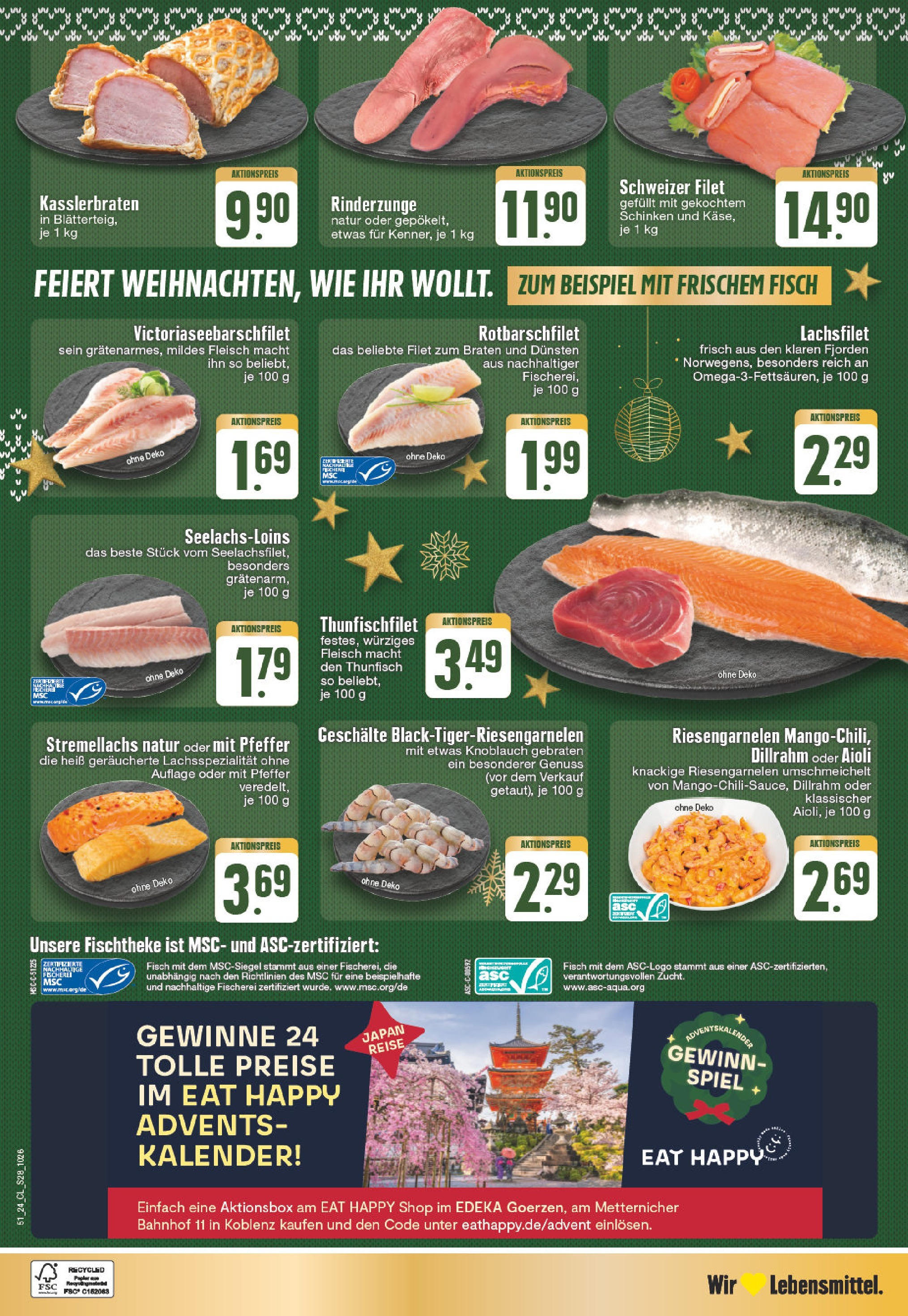 Edeka - EDEKA: Wochenangebote (ab 15.12.2024) » Angebote Online | Seite: 28 | Produkte: Spiel, Fisch, Knoblauch, Fleisch