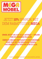 Mega Möbel SB Mega Möbel: Jetzt Sparen! - bis 22.12.2024