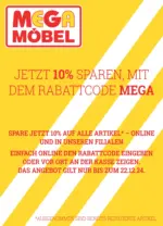 Mega Möbel SB Mega Möbel: Jetzt Sparen! - bis 22.12.2024