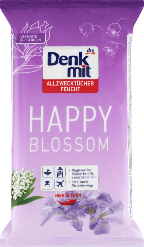 Denkmit feuchte Allzwecktücher Happy Blossom