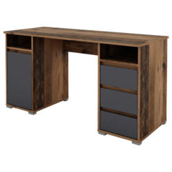 Schreibtisch LOBO Eiche Old Wood Nachbildung anthrazit B/H/T: ca. 138x75x55 cm