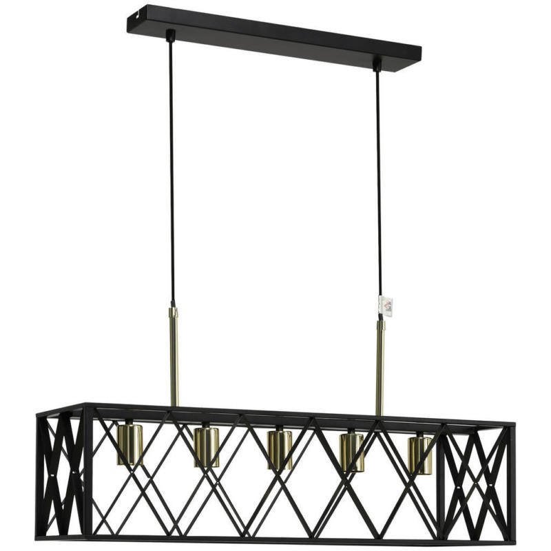 HOMCOM Pendelleuchte gold schwarz Eisen B/H/T: ca. 25x39x77 cm