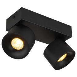 GLOBO LED-Spot schwarz Kunststoff Metall Aluminium B/H/T: ca. 7,2x12x20,5 cm 2 Brennstellen