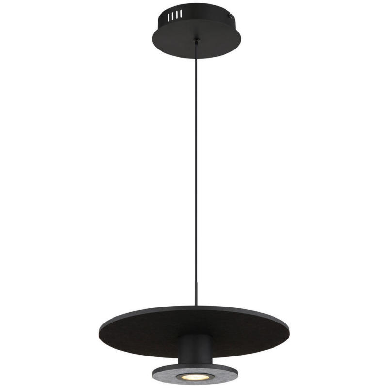 GLOBO LED-Pendelleuchte schwarz Metall Aluminium Textil H/D: ca. 150x38 cm