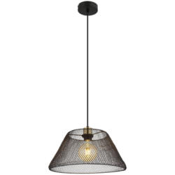 GLOBO Pendelleuchte schwarz gold Metall H/D: ca. 120x36 cm E27 1 Brennstellen