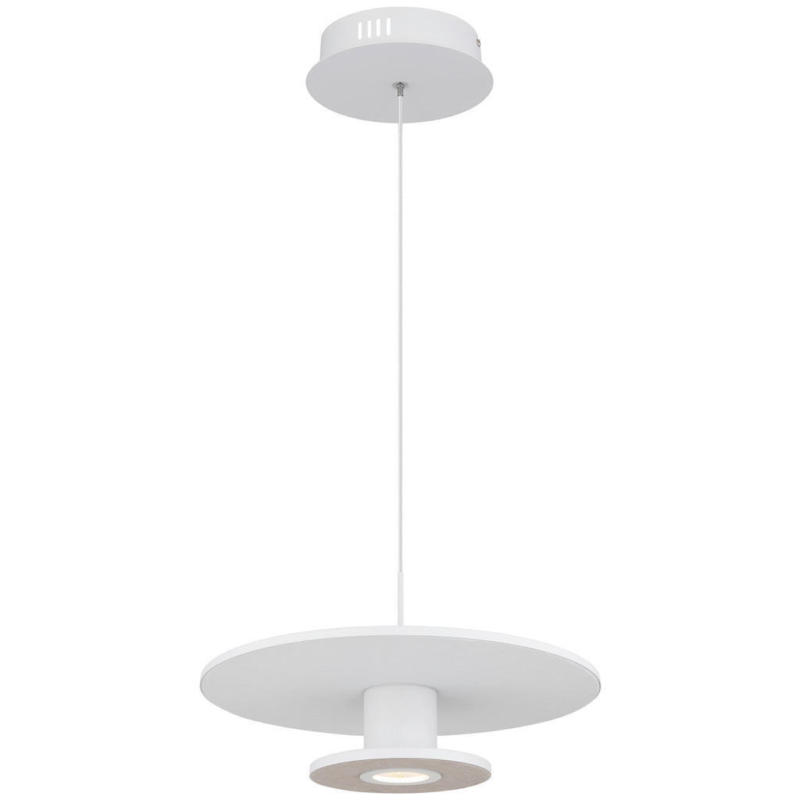 GLOBO LED-Pendelleuchte weiß hellgrau Metall Textil Aluminium H/D: ca. 150x38 cm